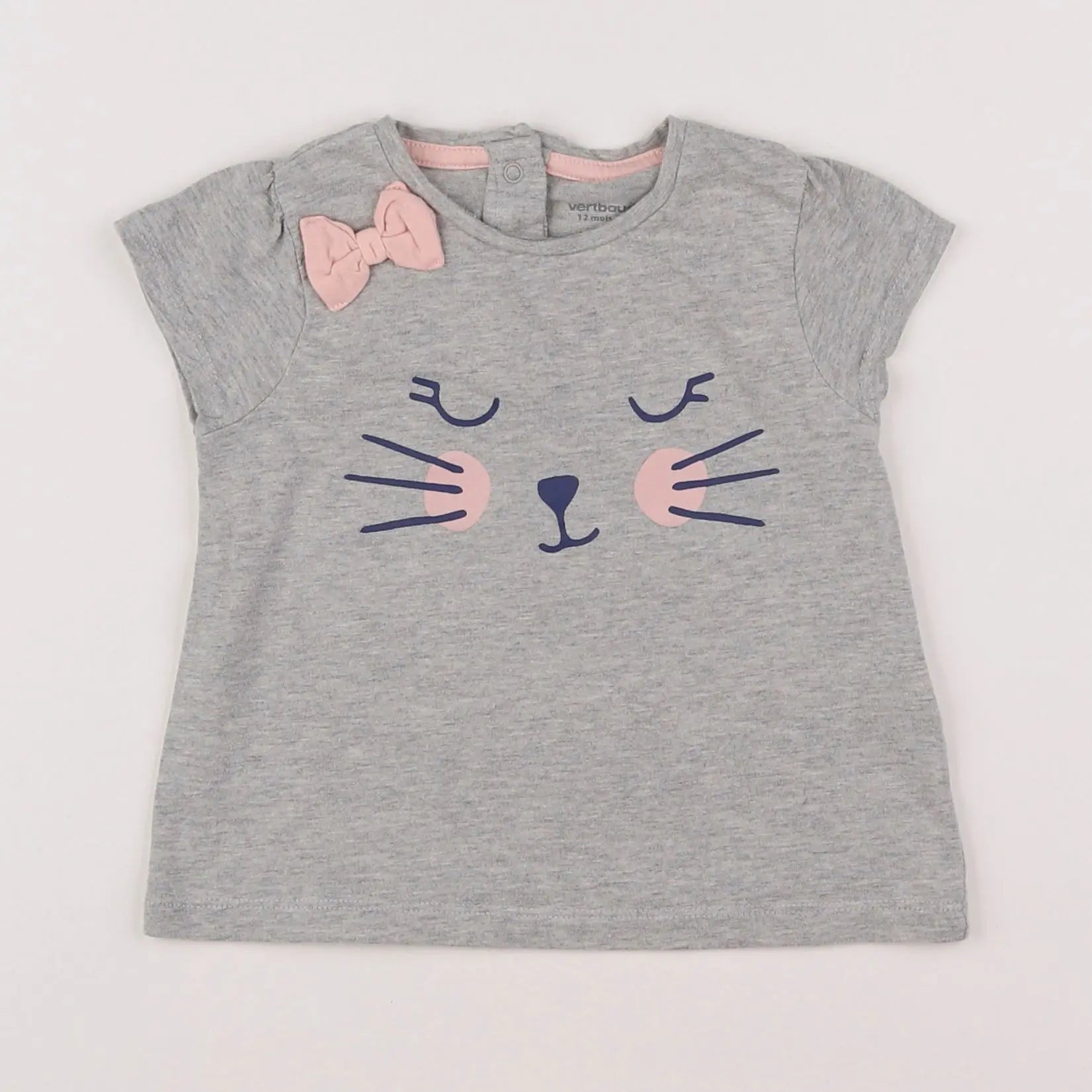 Vertbaudet - tee-shirt gris - 12 mois