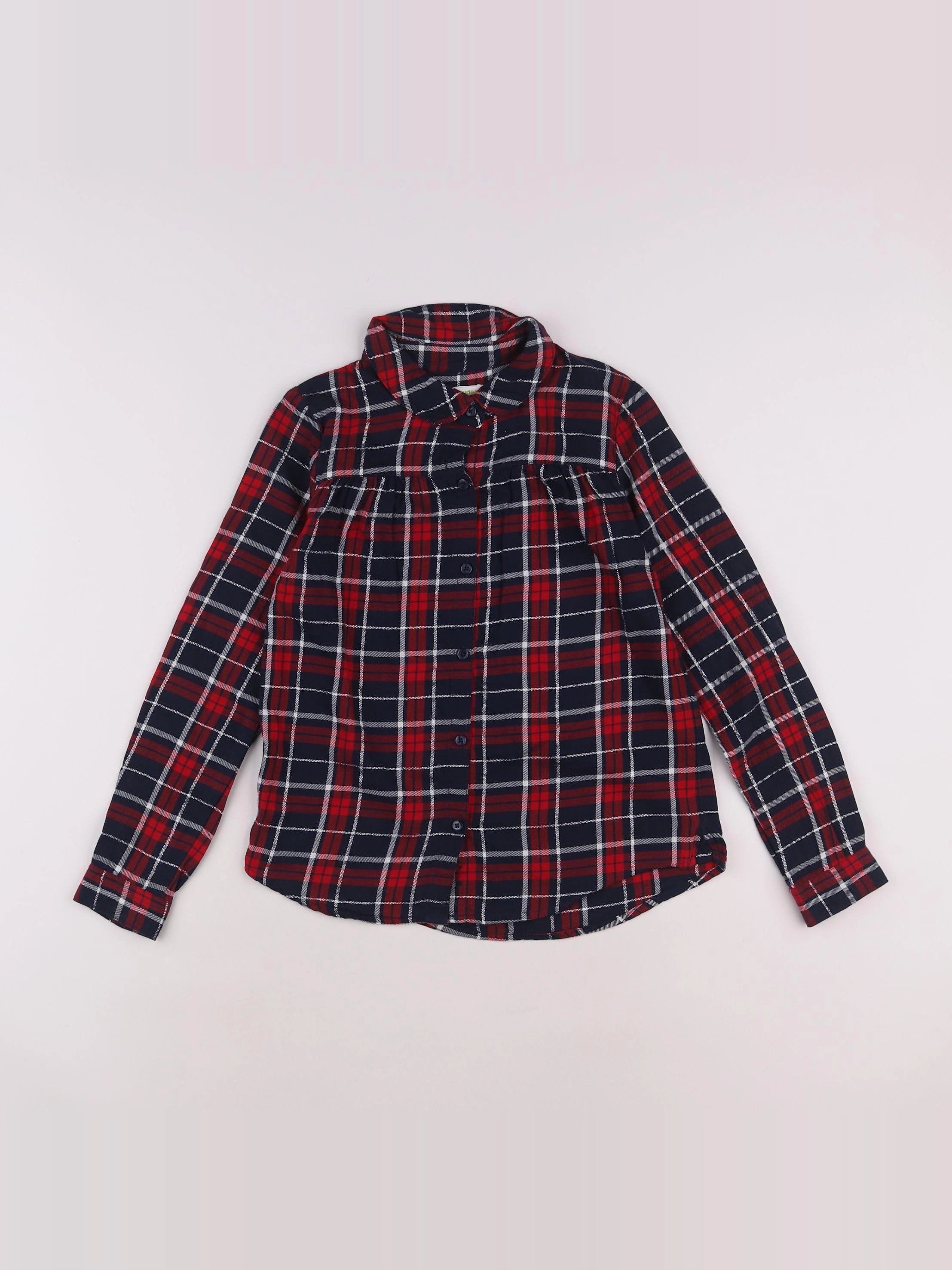 Vertbaudet - blouse rouge, bleu, argent - 9 ans