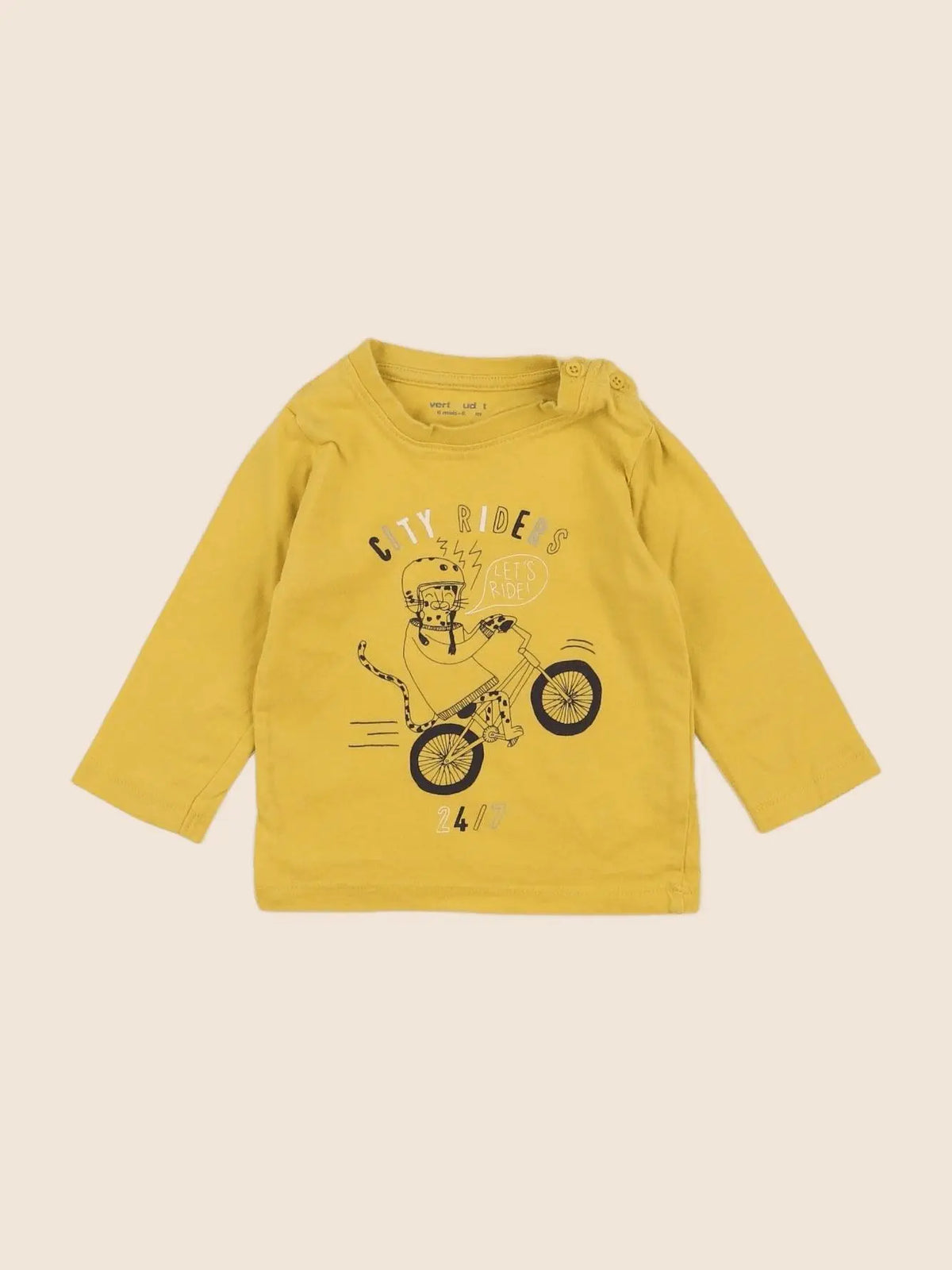 Vertbaudet - tee-shirt jaune - 6 mois