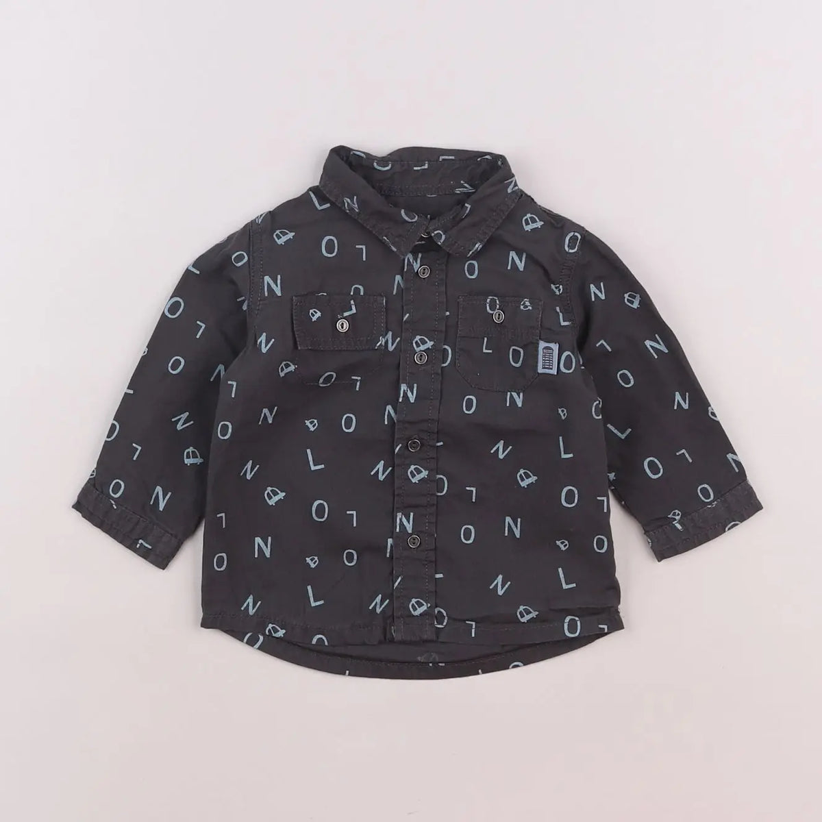 Vertbaudet - chemise gris - 6 mois