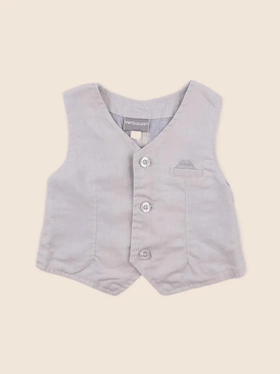 Vertbaudet - gilet gris - 6 mois
