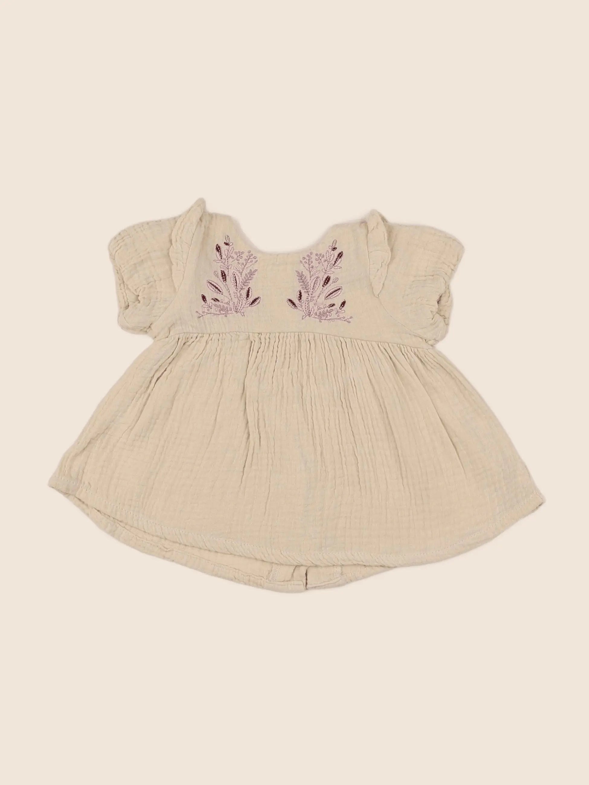 Vertbaudet - robe beige - 1 mois