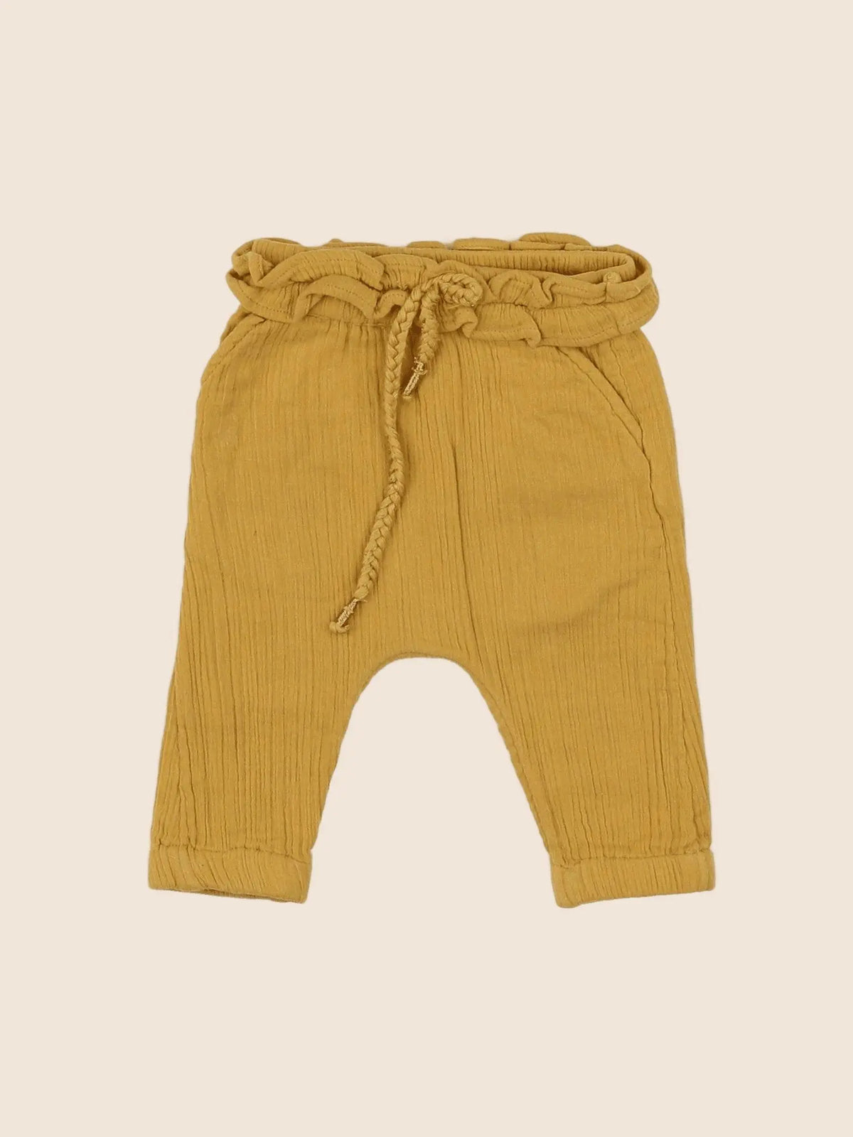 Vertbaudet - pantalon jaune - 3 mois