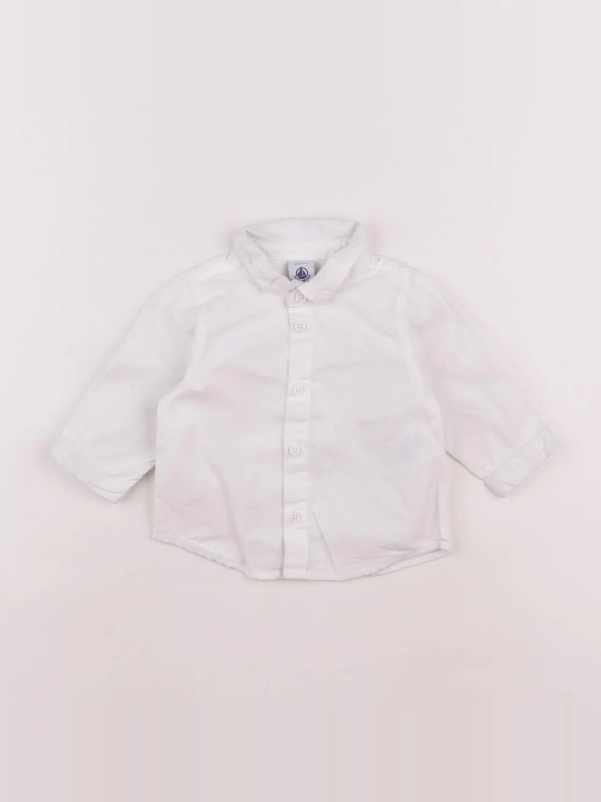 Petit Bateau - chemise blanc - 6 mois