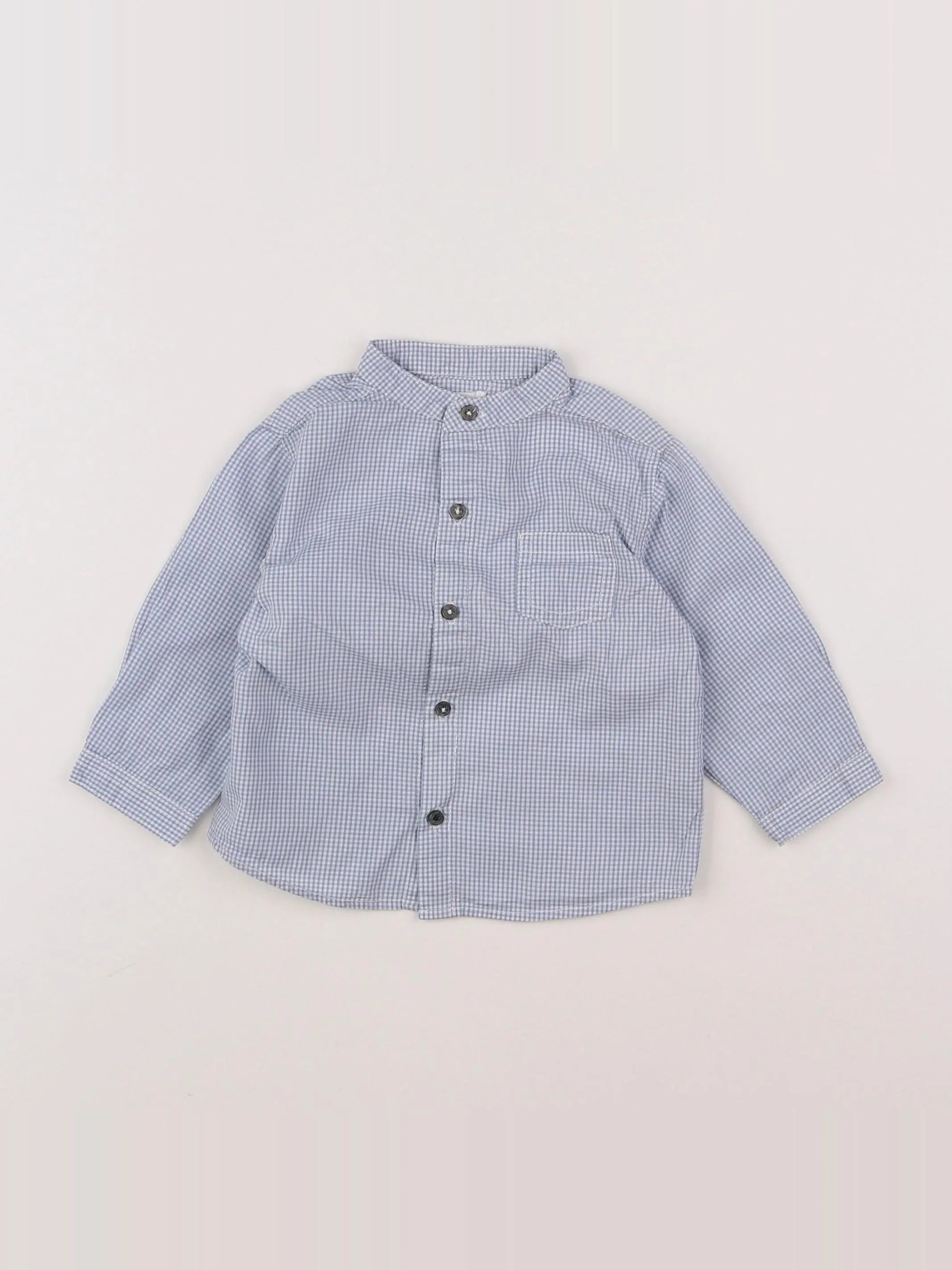 Boutchou - chemise bleu - 9 mois