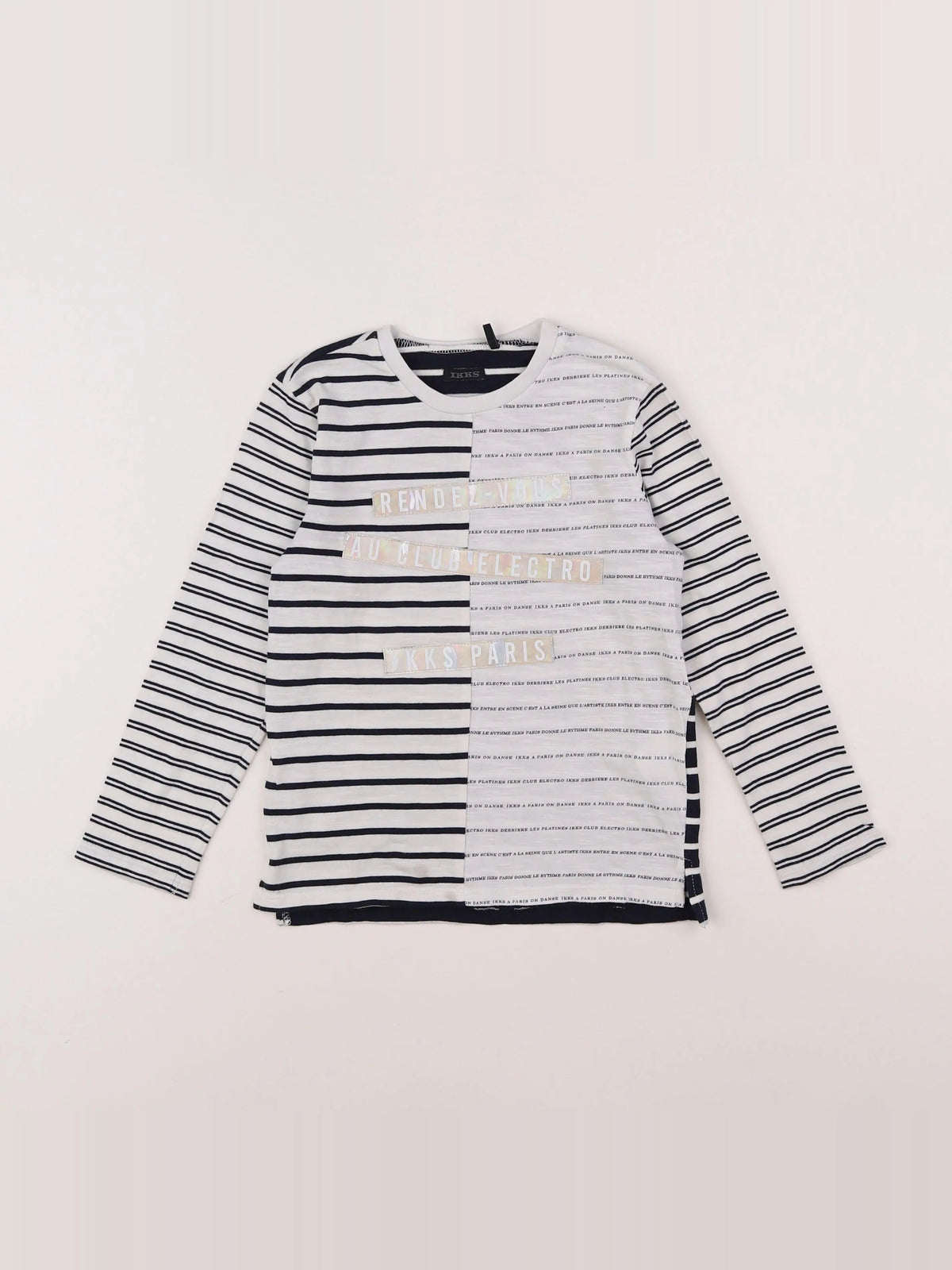 IKKS - tee-shirt blanc, bleu - 6 ans