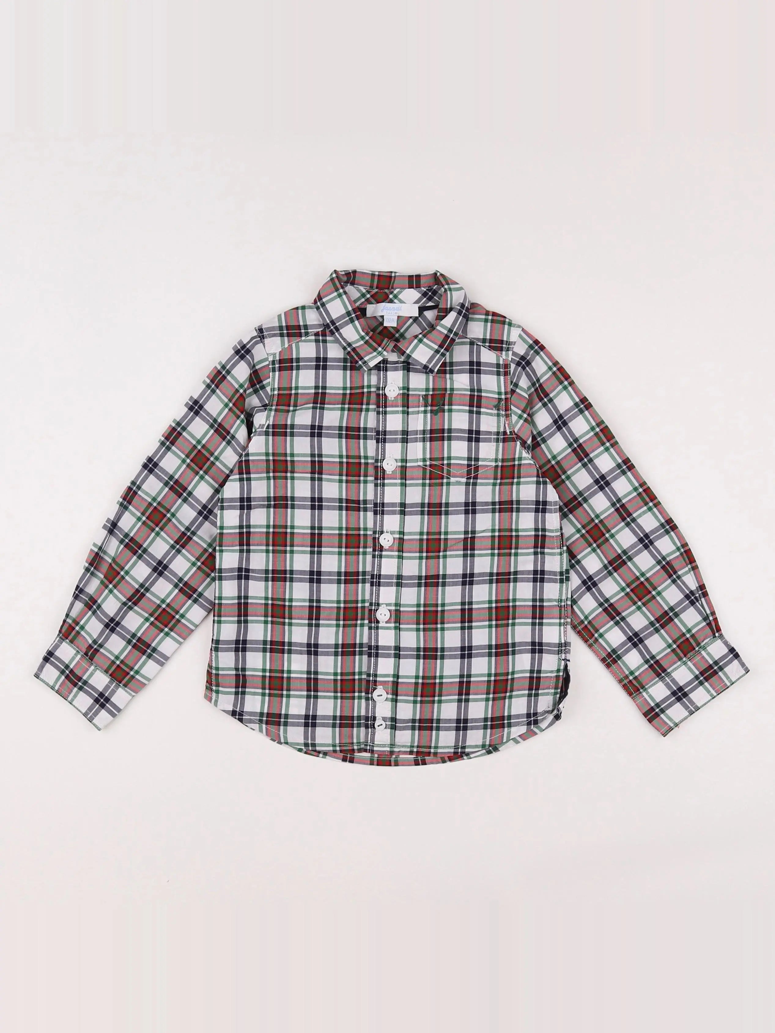 Jacadi - chemise vert, rouge - 2 ans