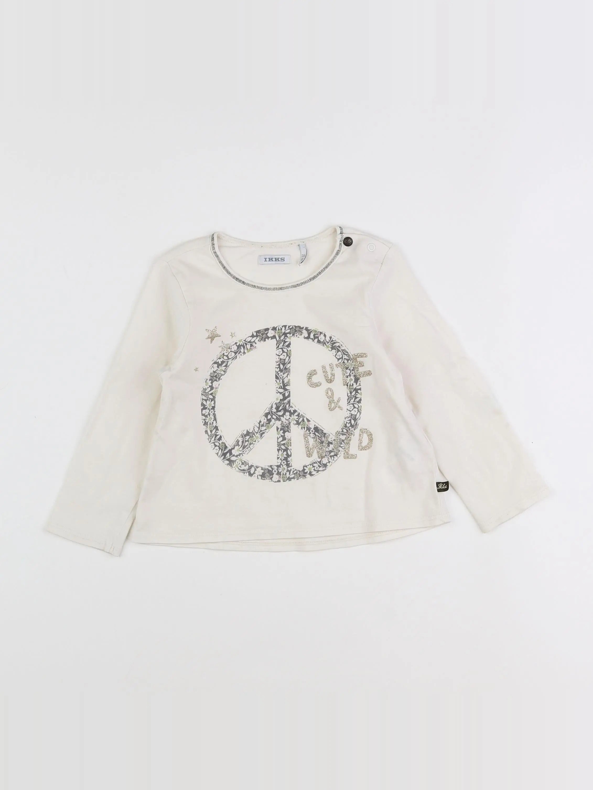 IKKS - tee-shirt blanc, or - 2 ans