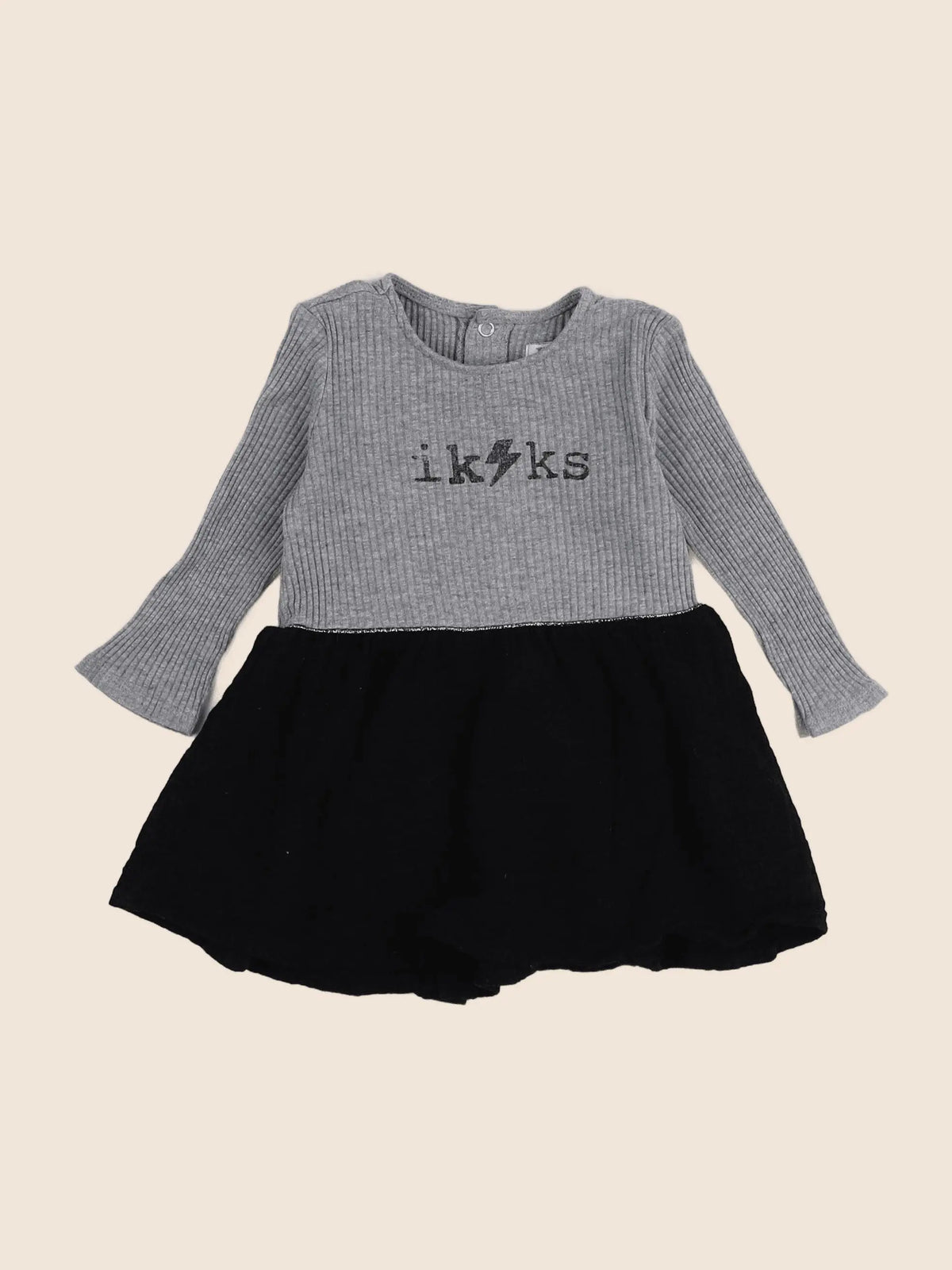 IKKS - robe gris, noir - 12 mois