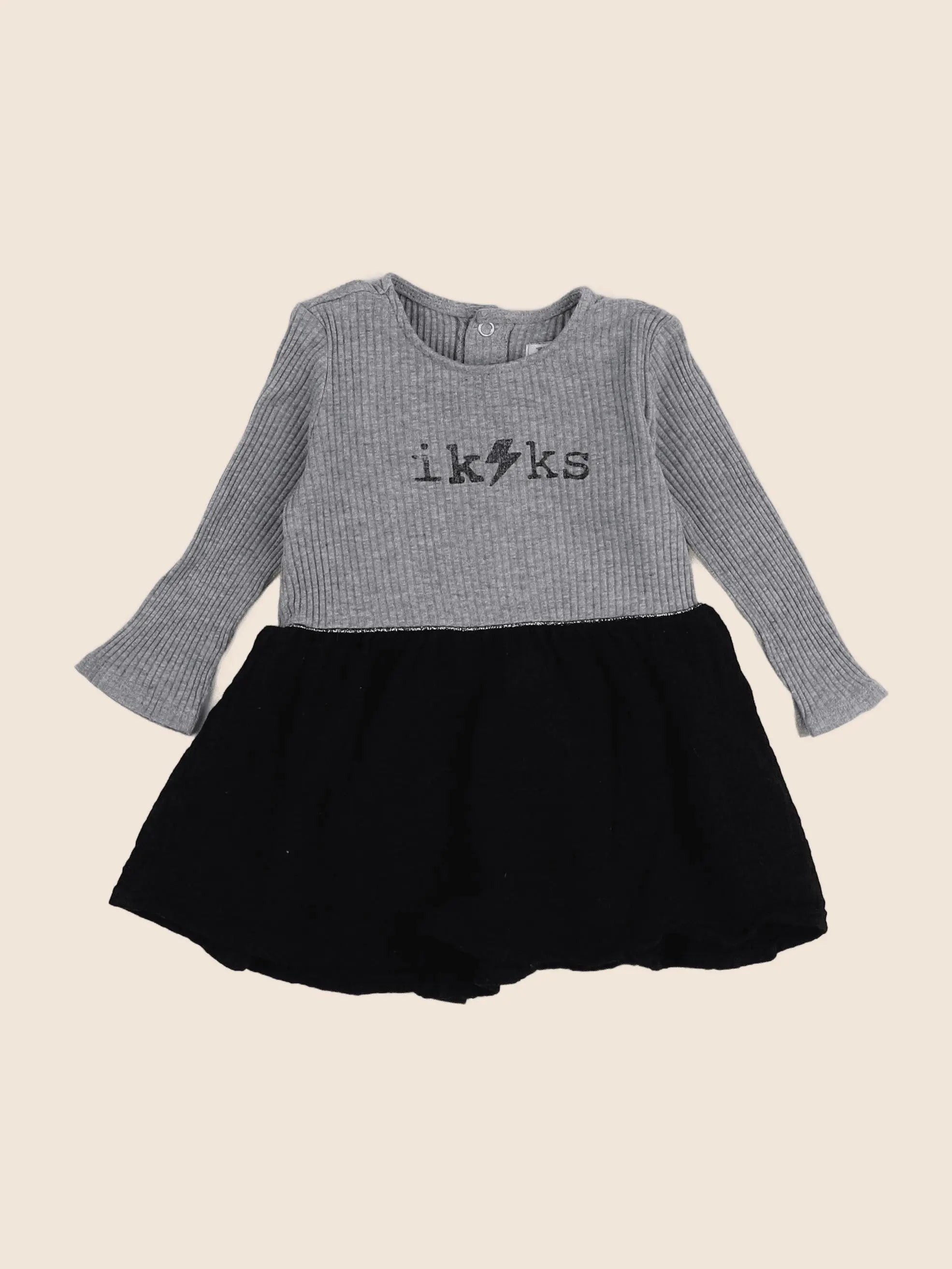 IKKS - robe gris, noir - 12 mois