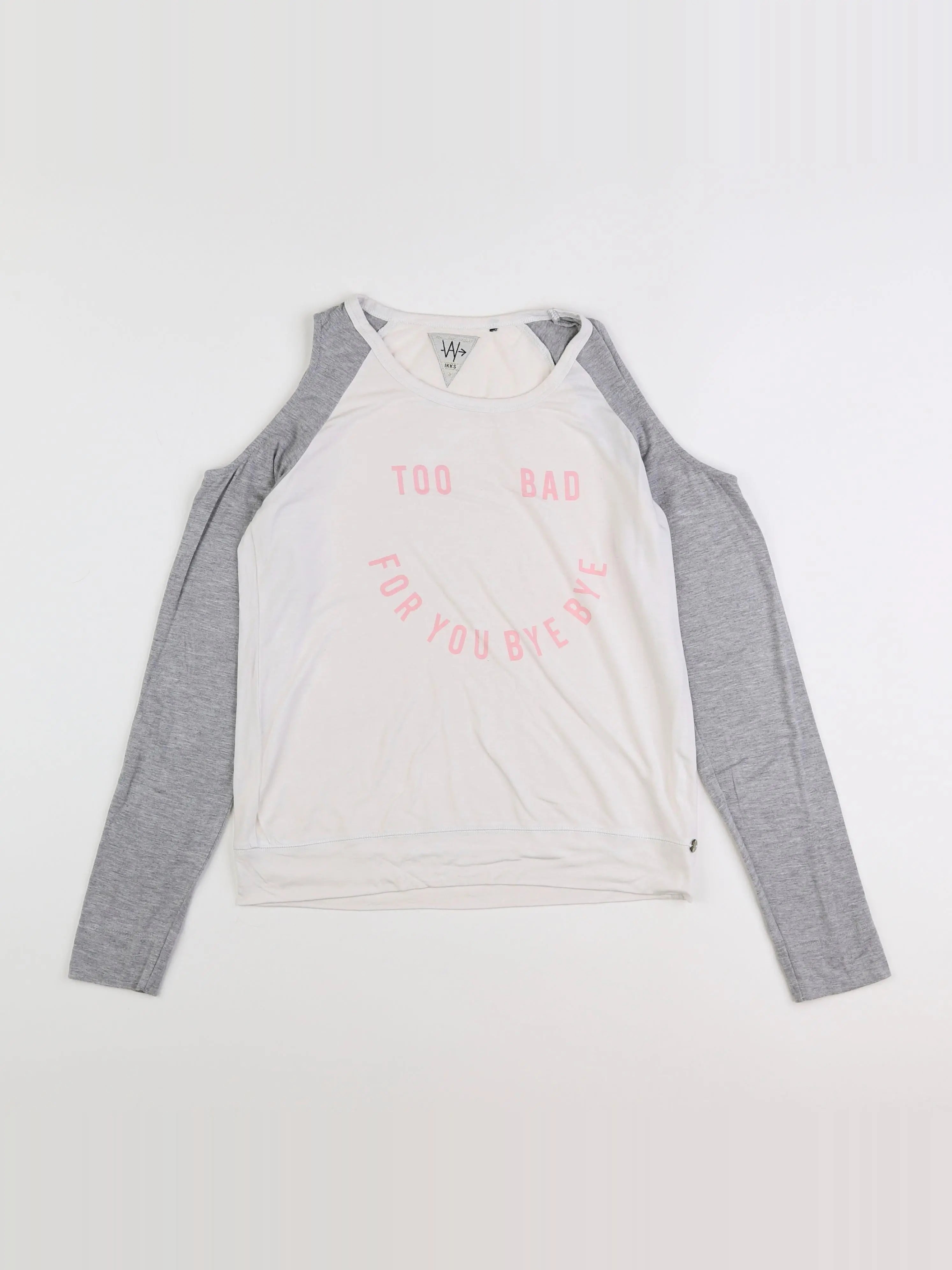 IKKS - tee-shirt blanc, gris - 11/12 ans