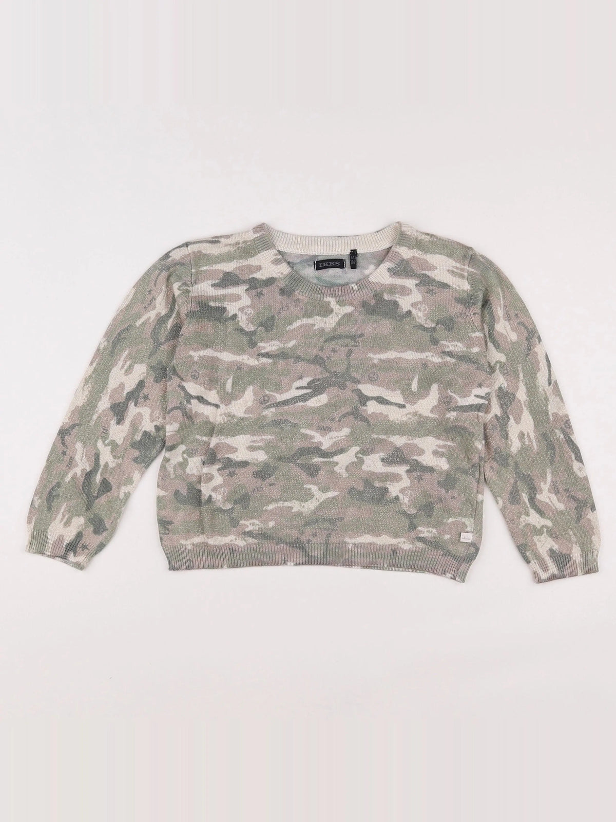 IKKS - pull vert, beige - 4 ans