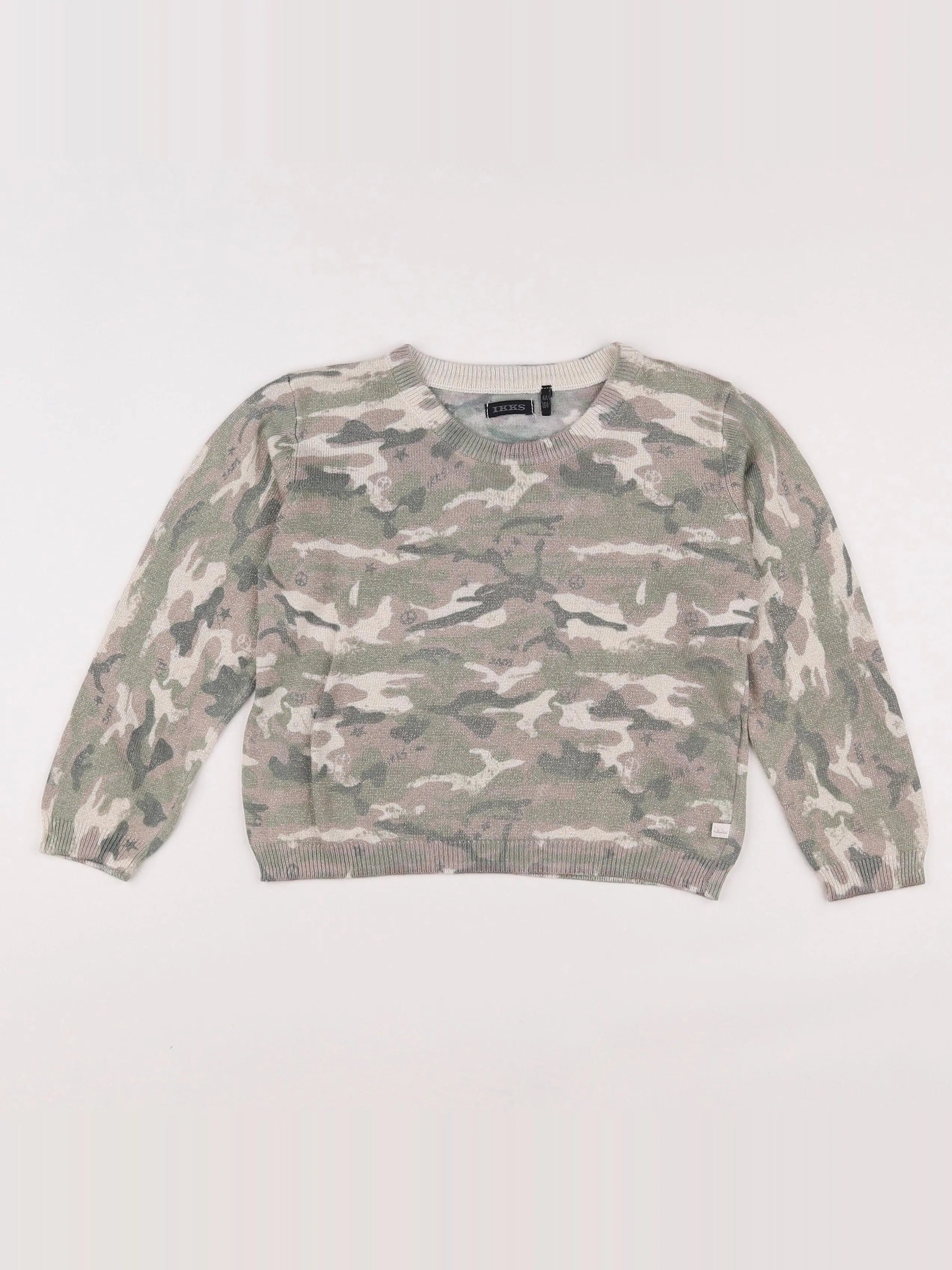 IKKS - pull vert, beige - 4 ans