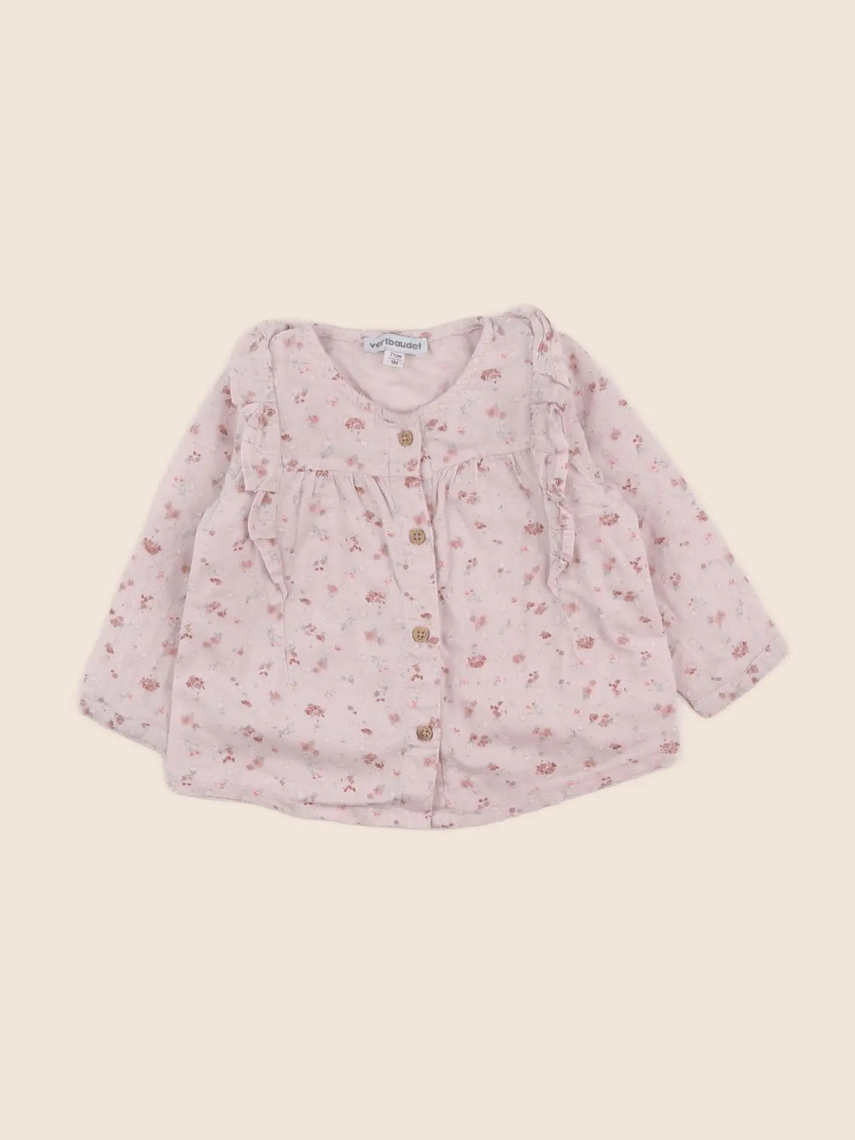 Vertbaudet - blouse rose - 9 mois