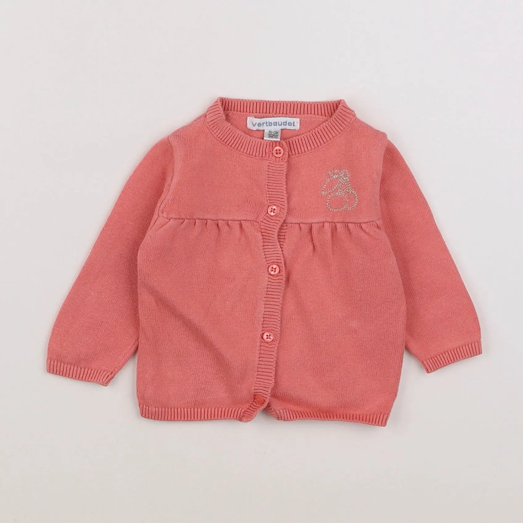 Vertbaudet - gilet rose - 3 mois