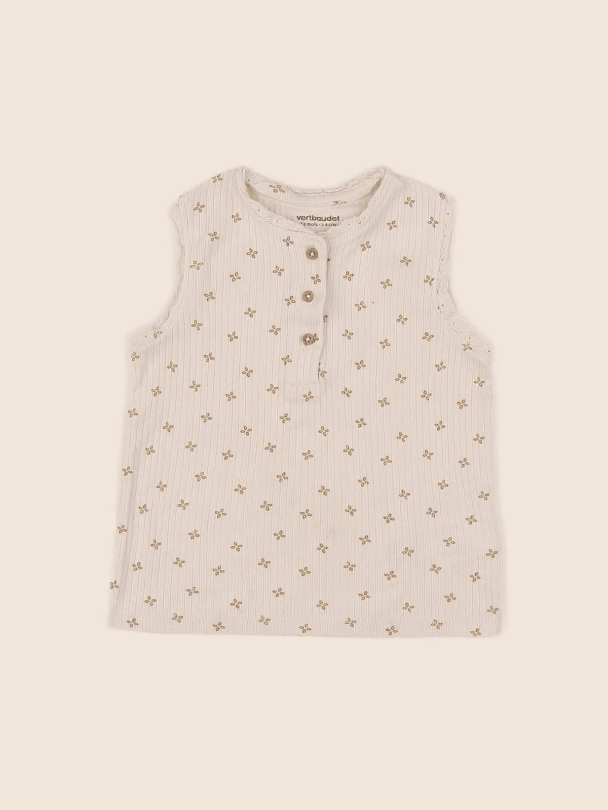Vertbaudet - débardeur beige - 12 mois