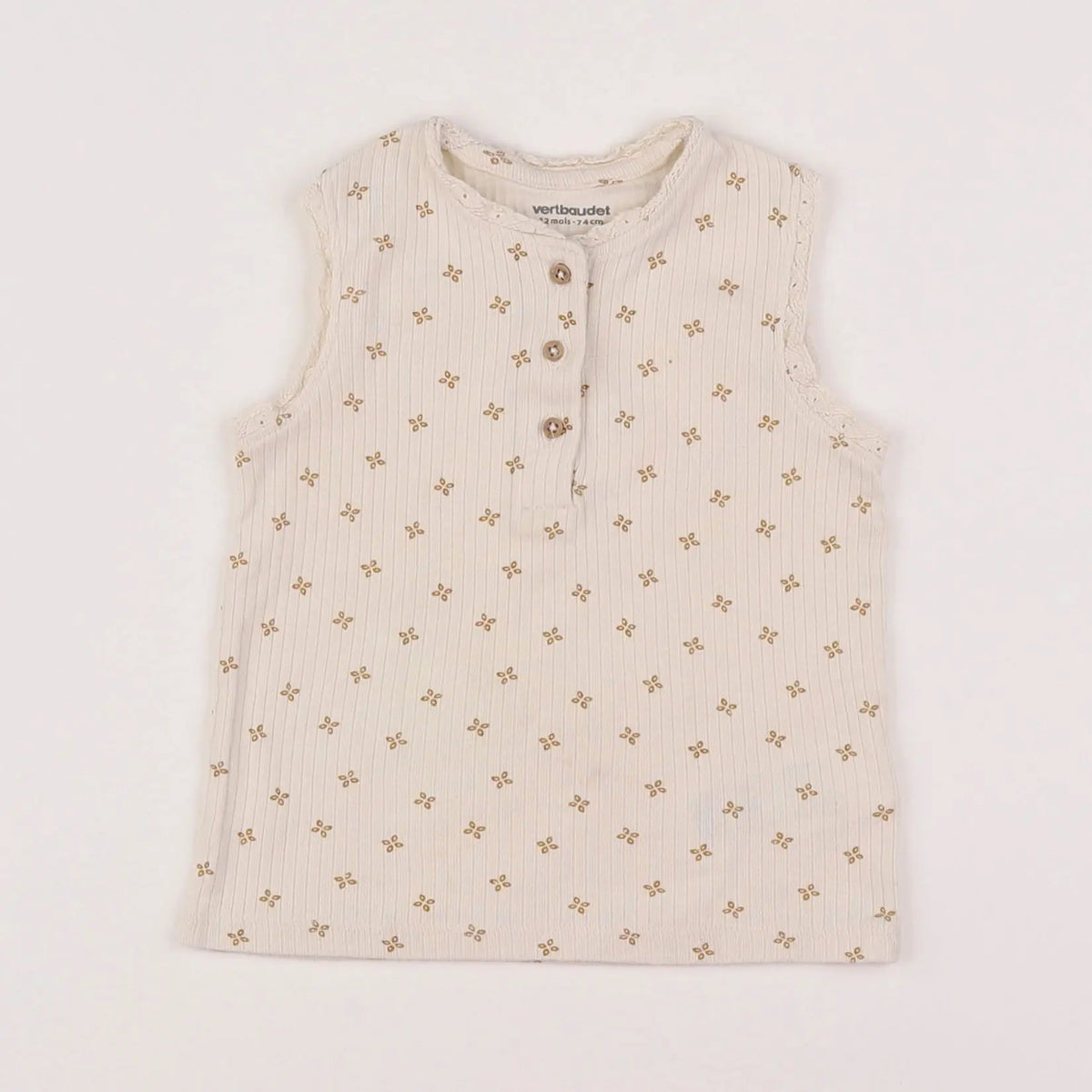 Vertbaudet - débardeur beige - 12 mois