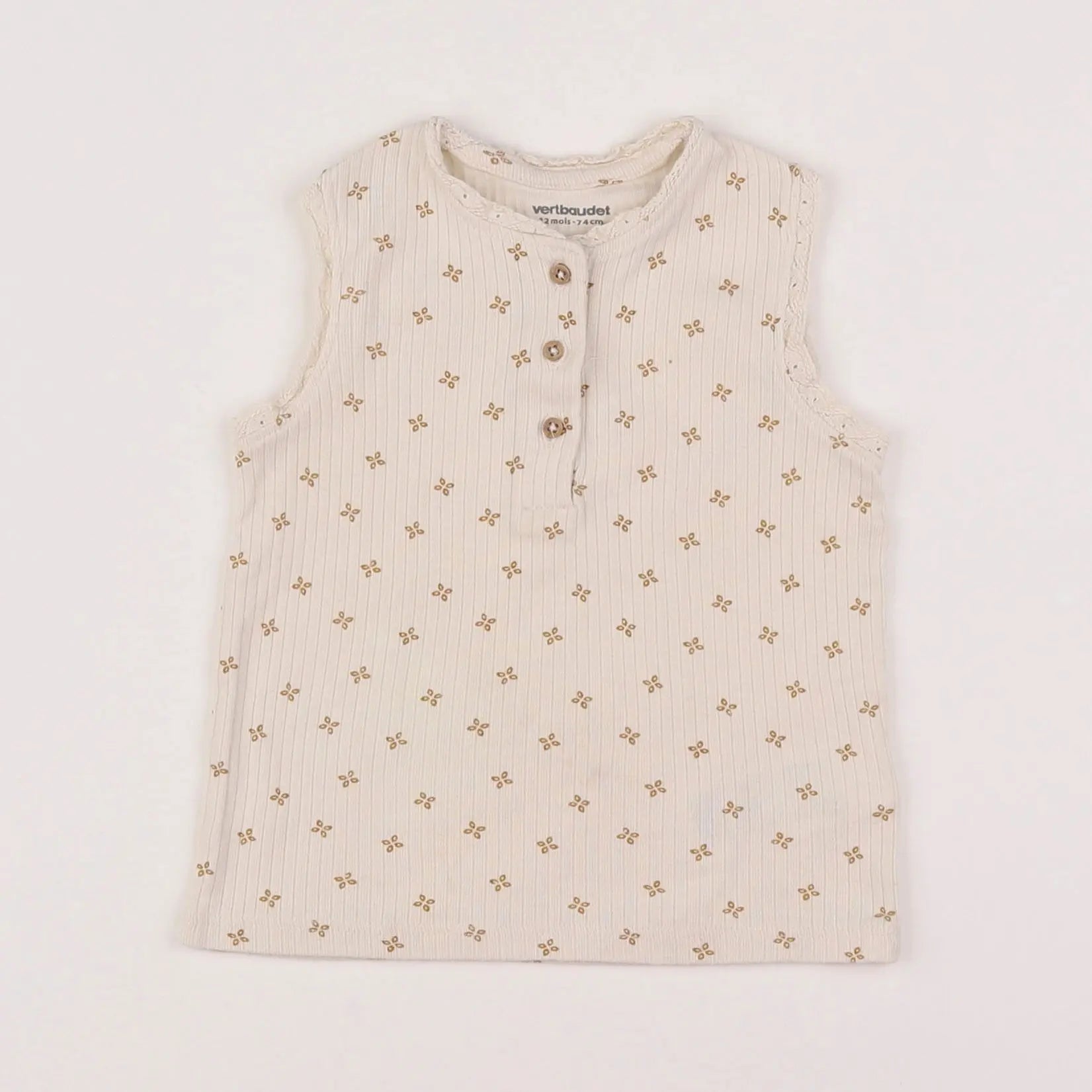 Vertbaudet - débardeur beige - 12 mois