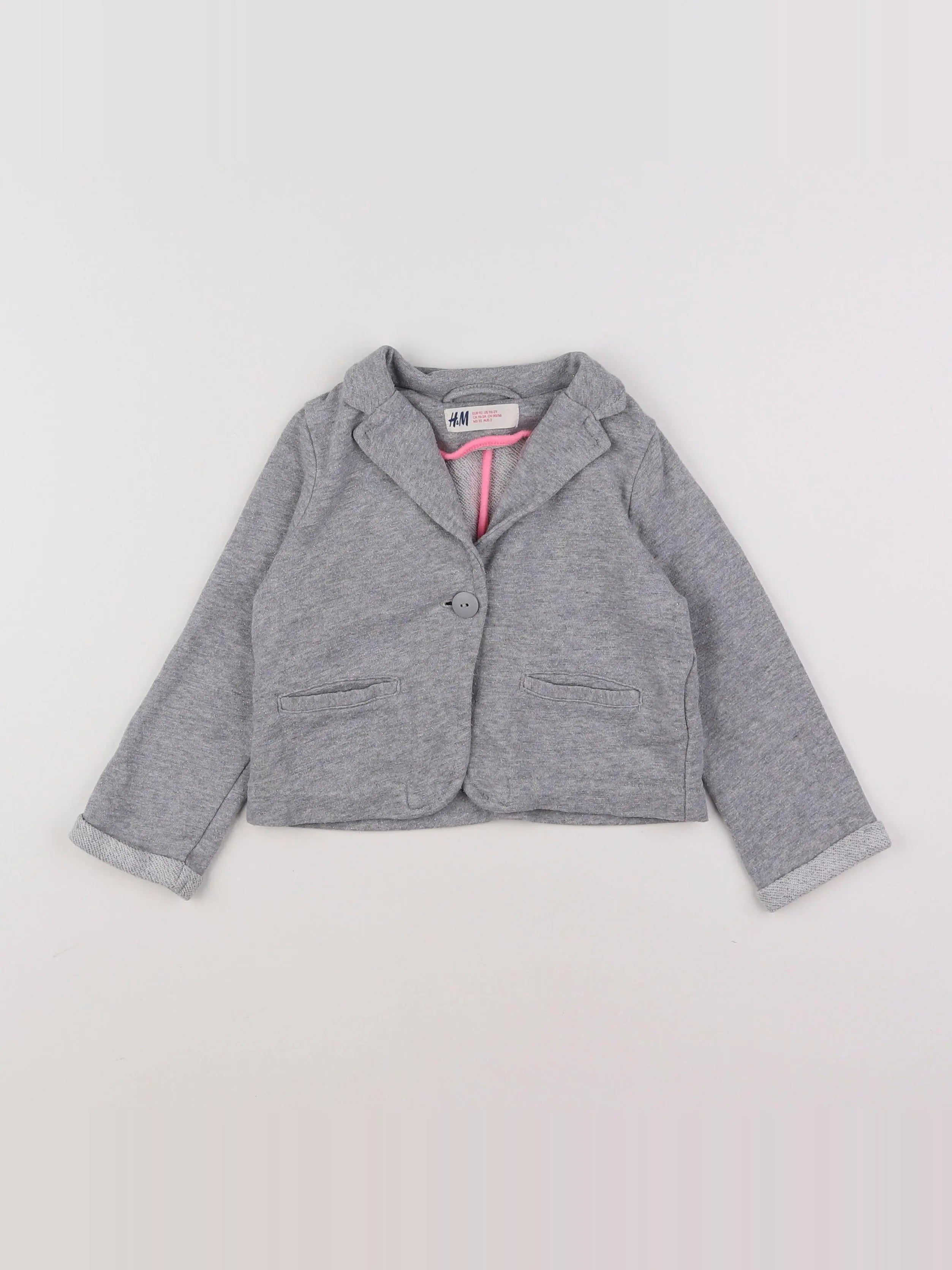 H&M - veste gris - 18 mois à 2 ans