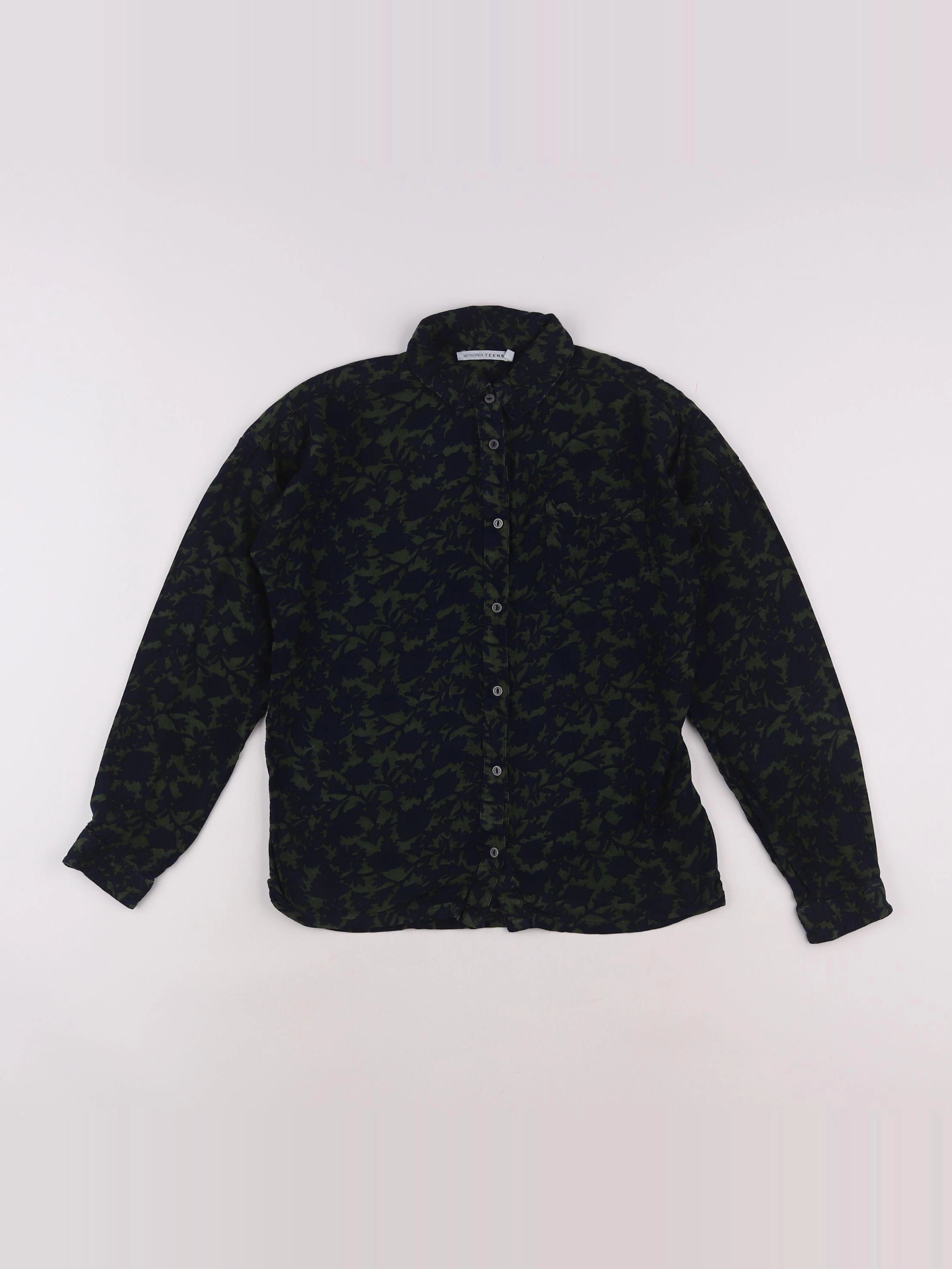 Monoprix - chemise bleu, vert - 12 ans