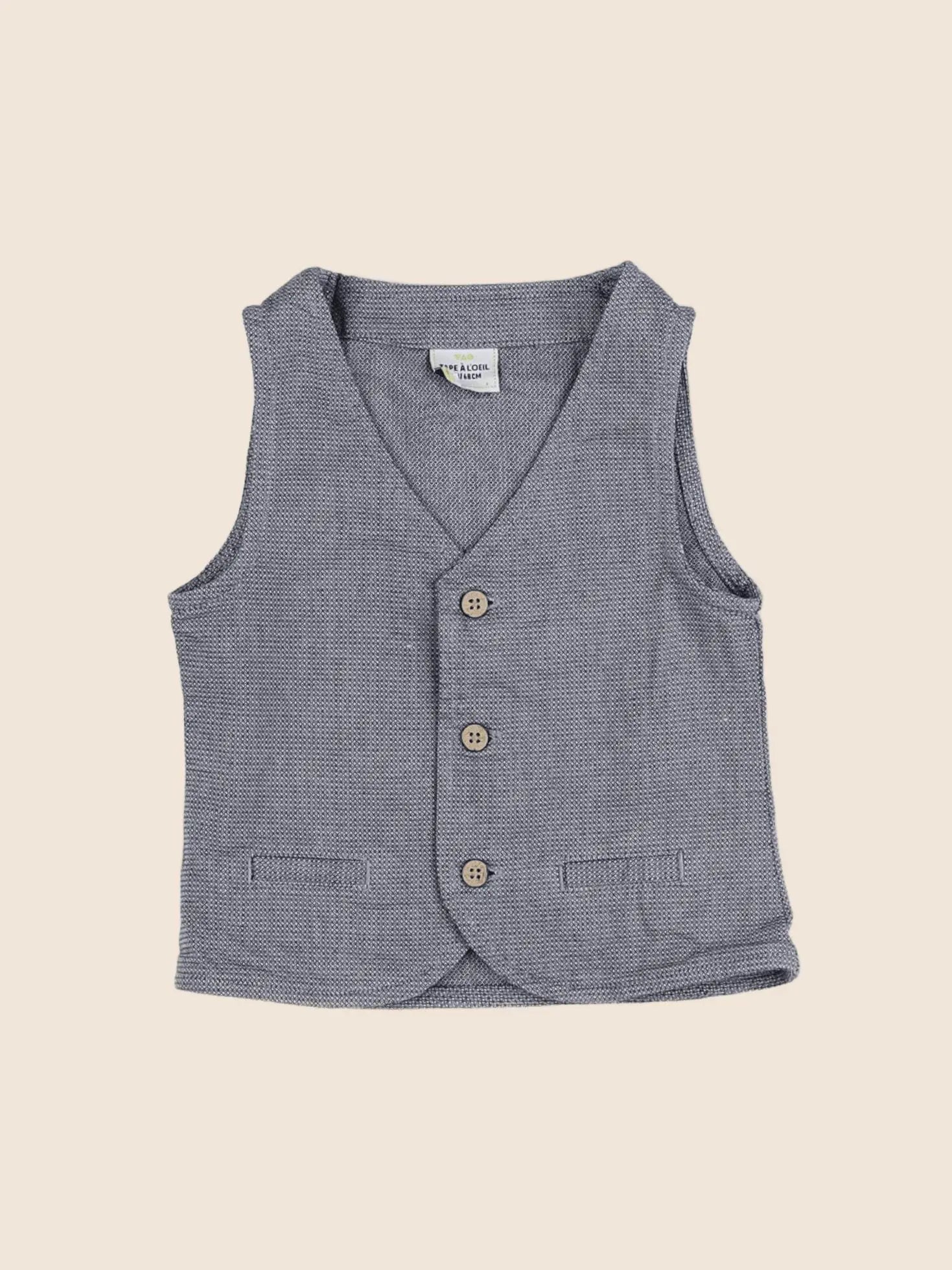 Tape à l'oeil - gilet gris - 6 mois