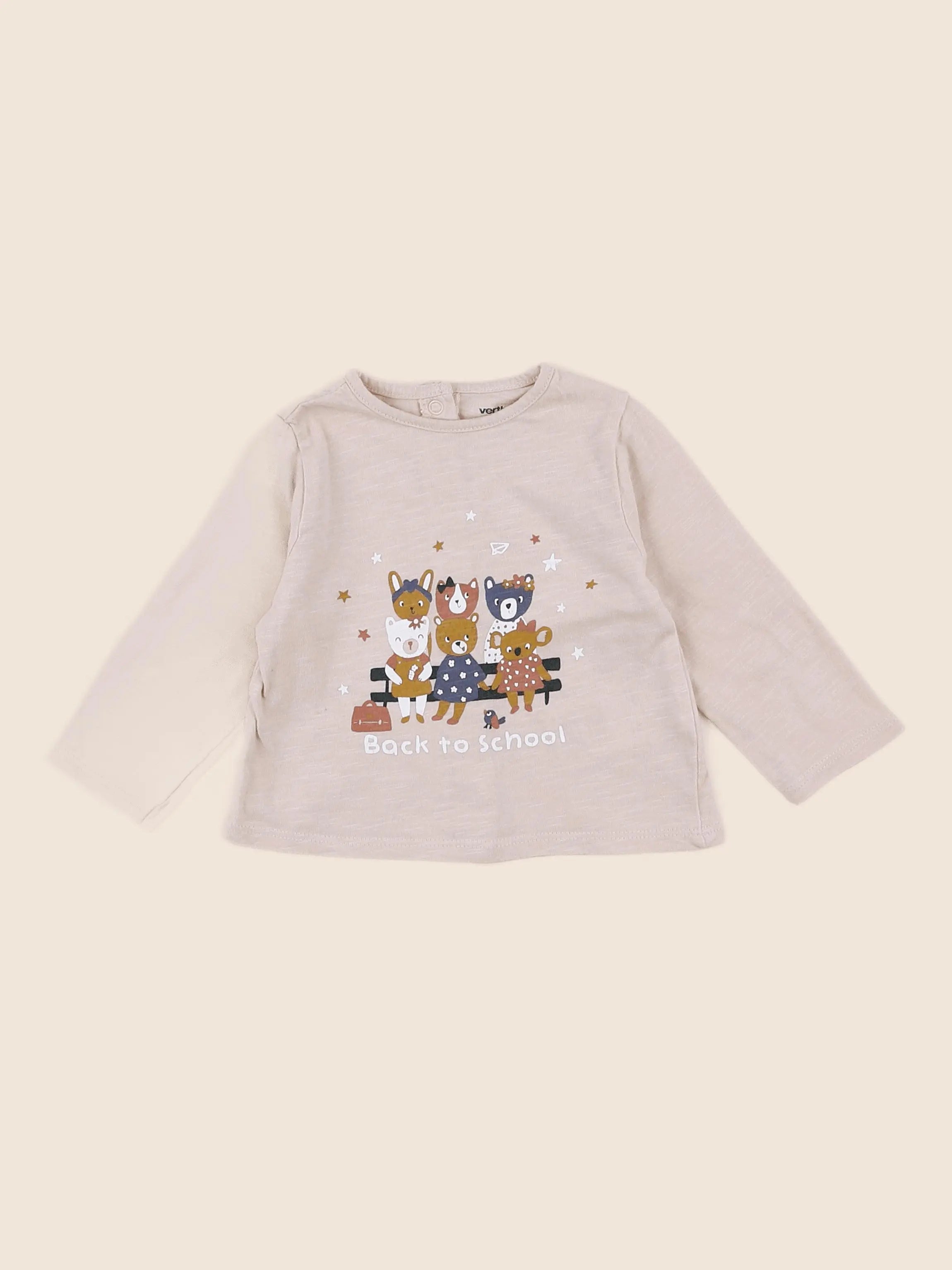 Vertbaudet - tee-shirt beige - 3 mois