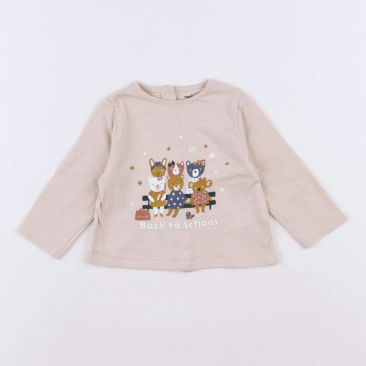 Vertbaudet - tee-shirt beige - 3 mois