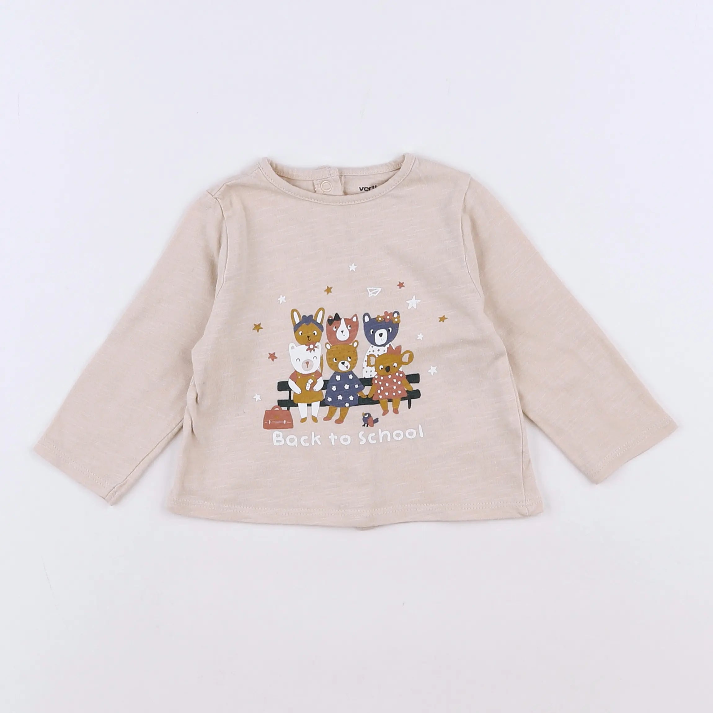 Vertbaudet - tee-shirt beige - 3 mois