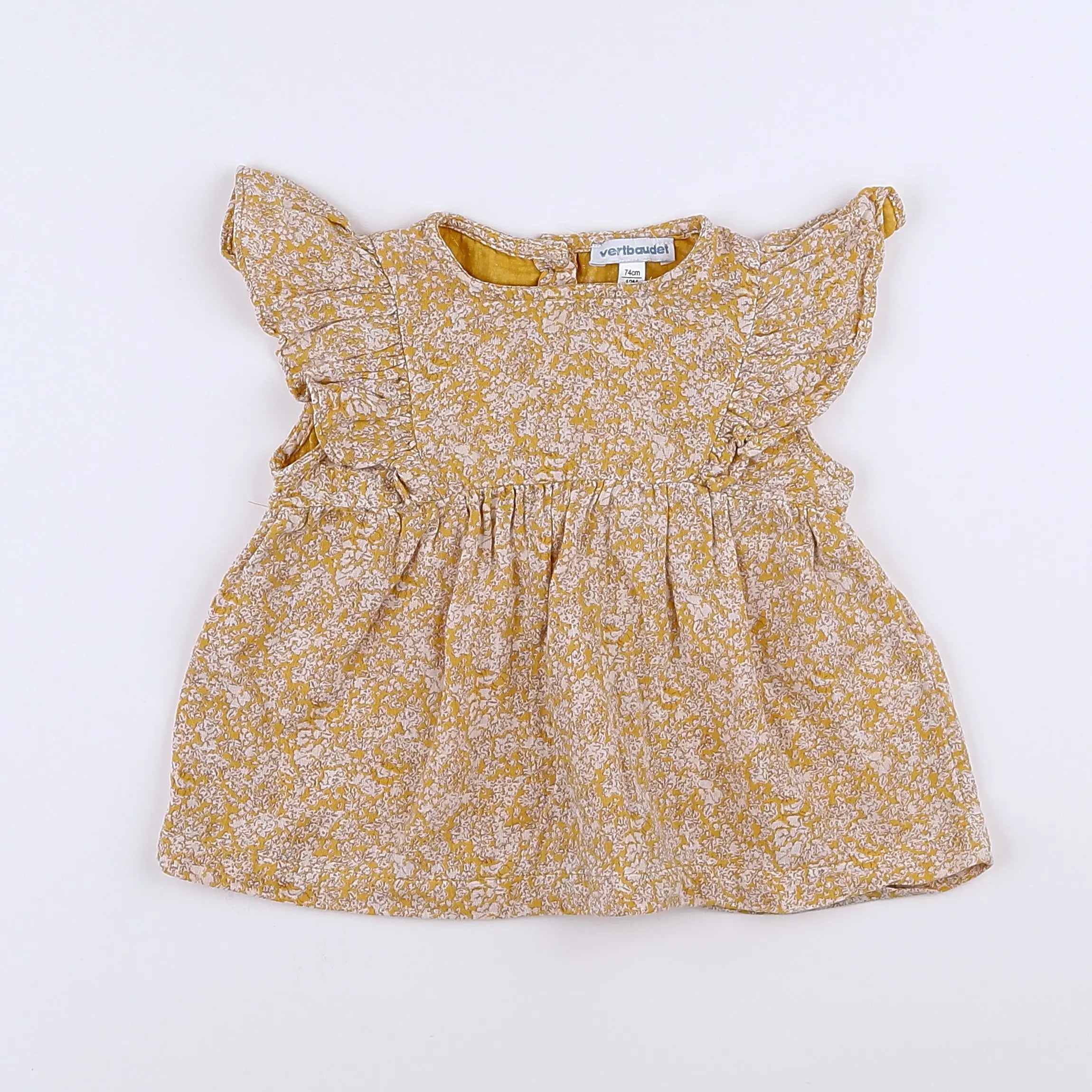 Vertbaudet - blouse jaune - 12 mois