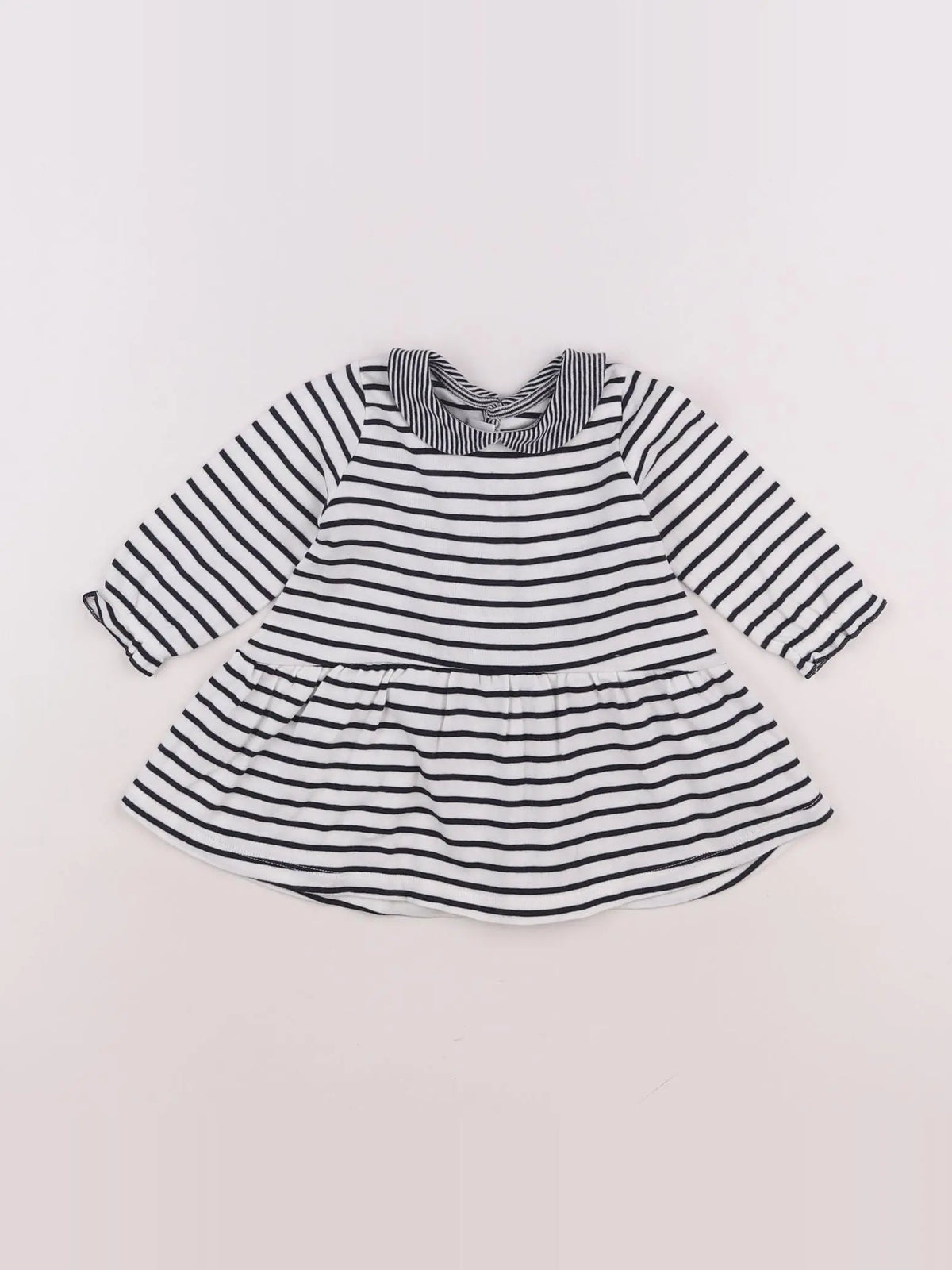 Petit Bateau - robe blanc, bleu - 6 mois
