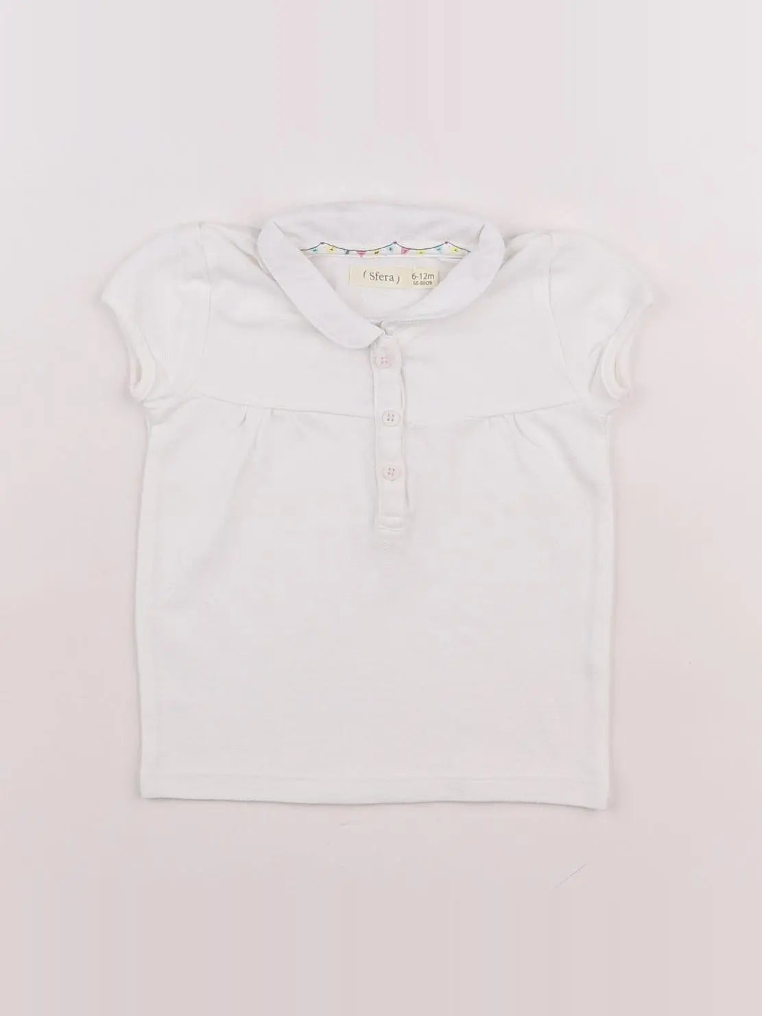 Sfera - polo blanc - 6/12 mois