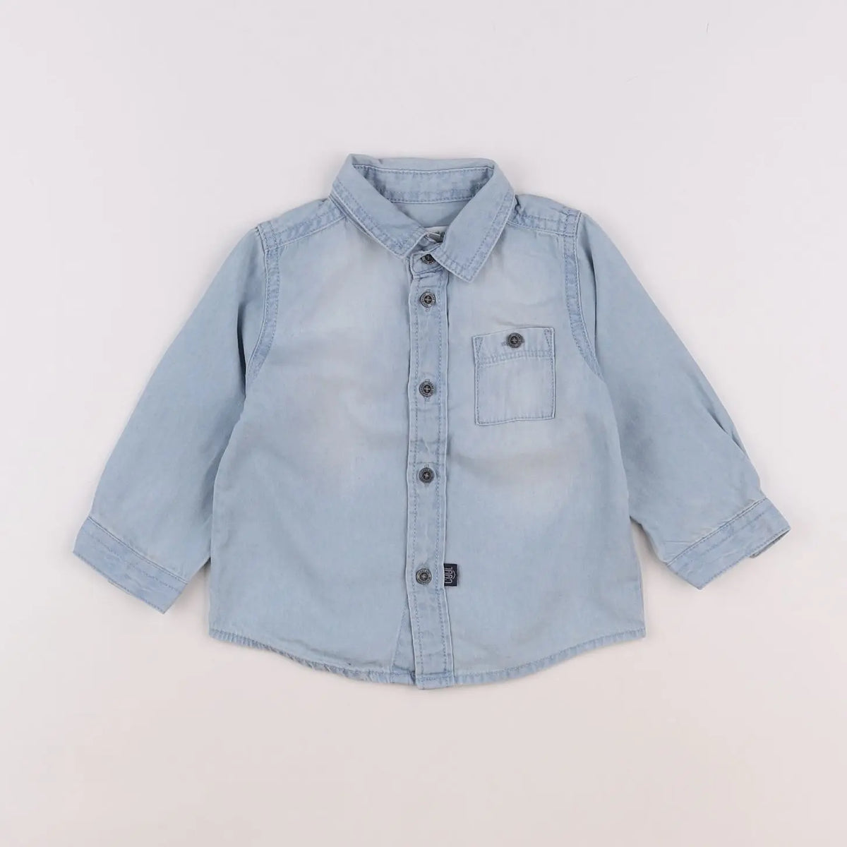 Vertbaudet - chemise bleu - 12 mois