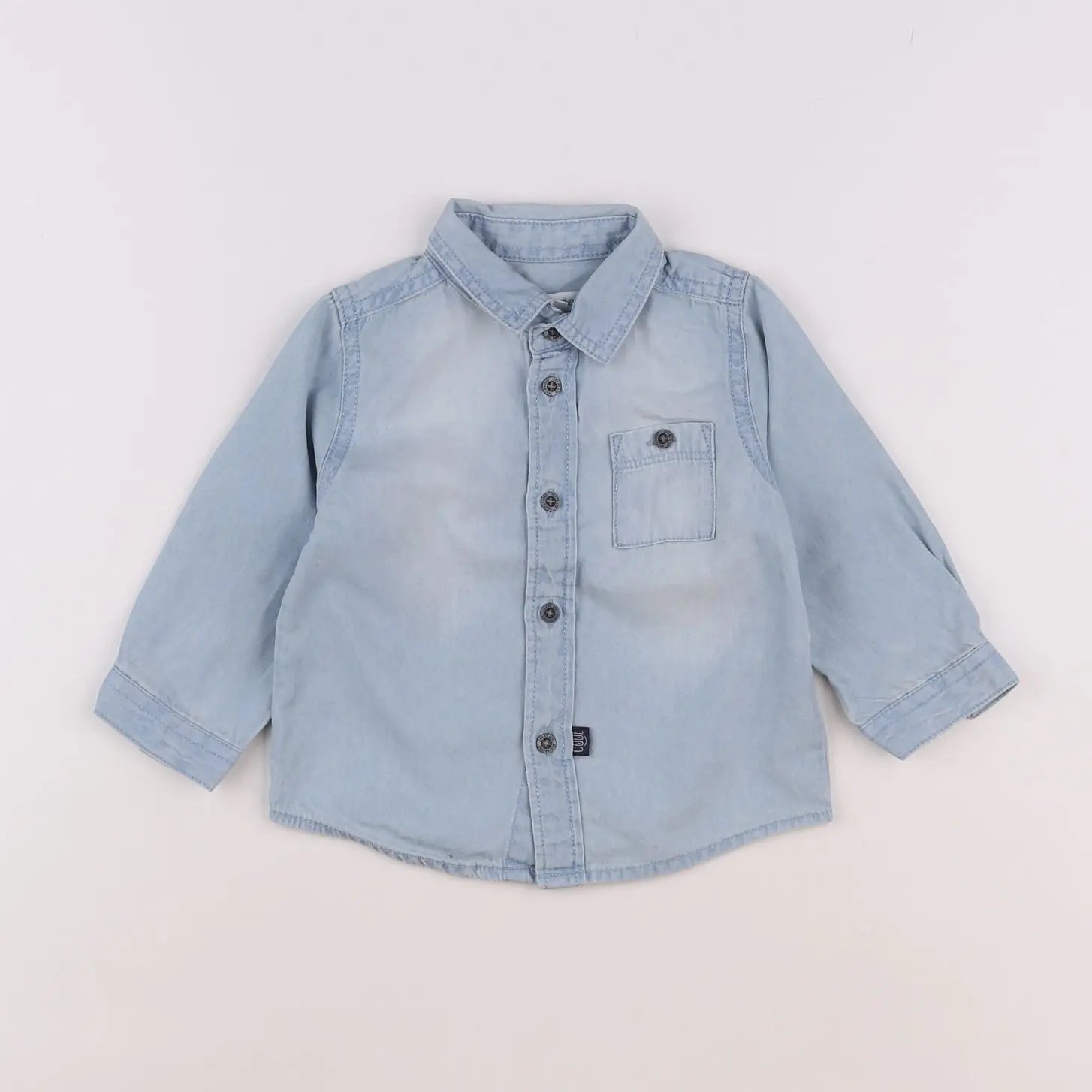 Vertbaudet - chemise bleu - 12 mois