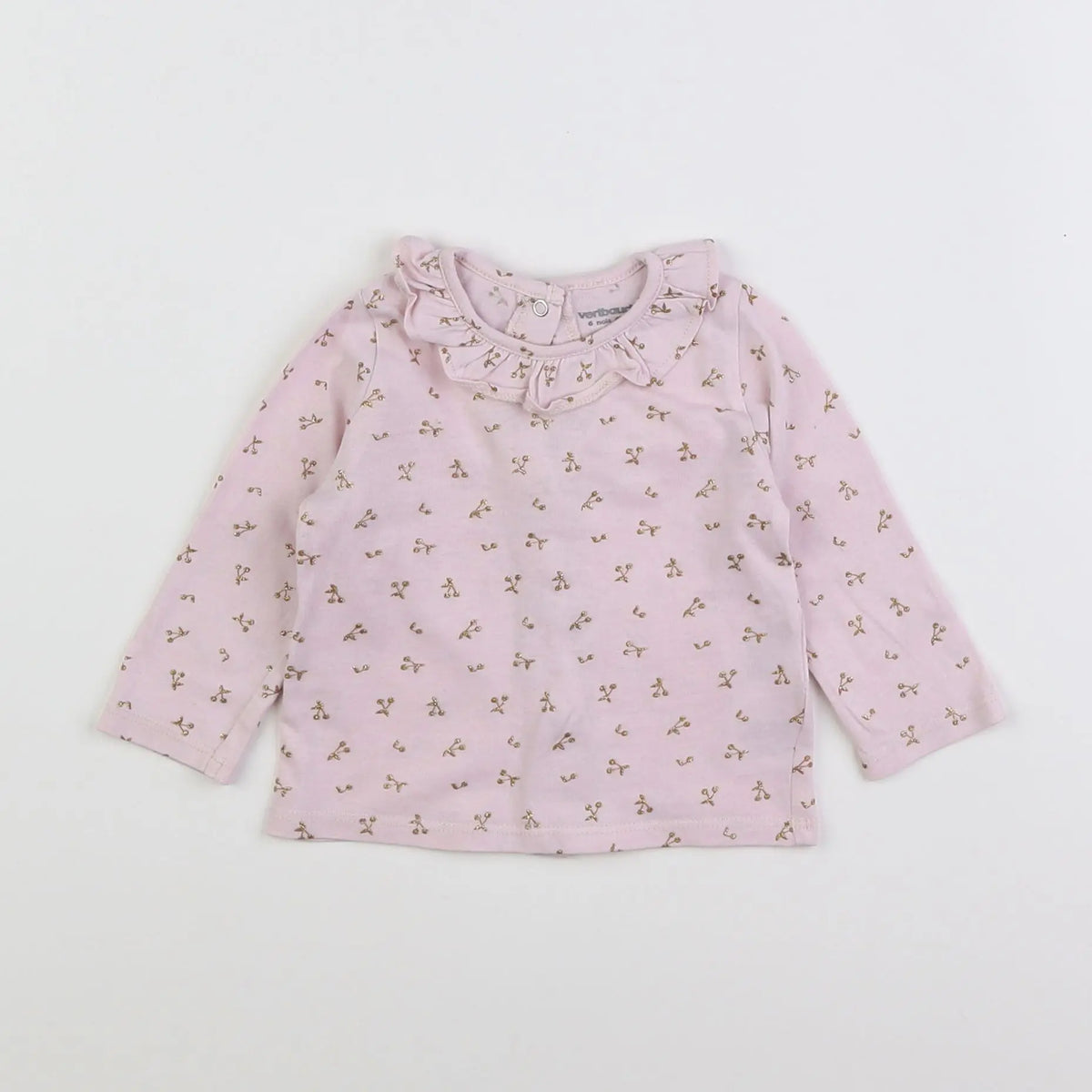 Vertbaudet - tee-shirt rose, or - 6 mois