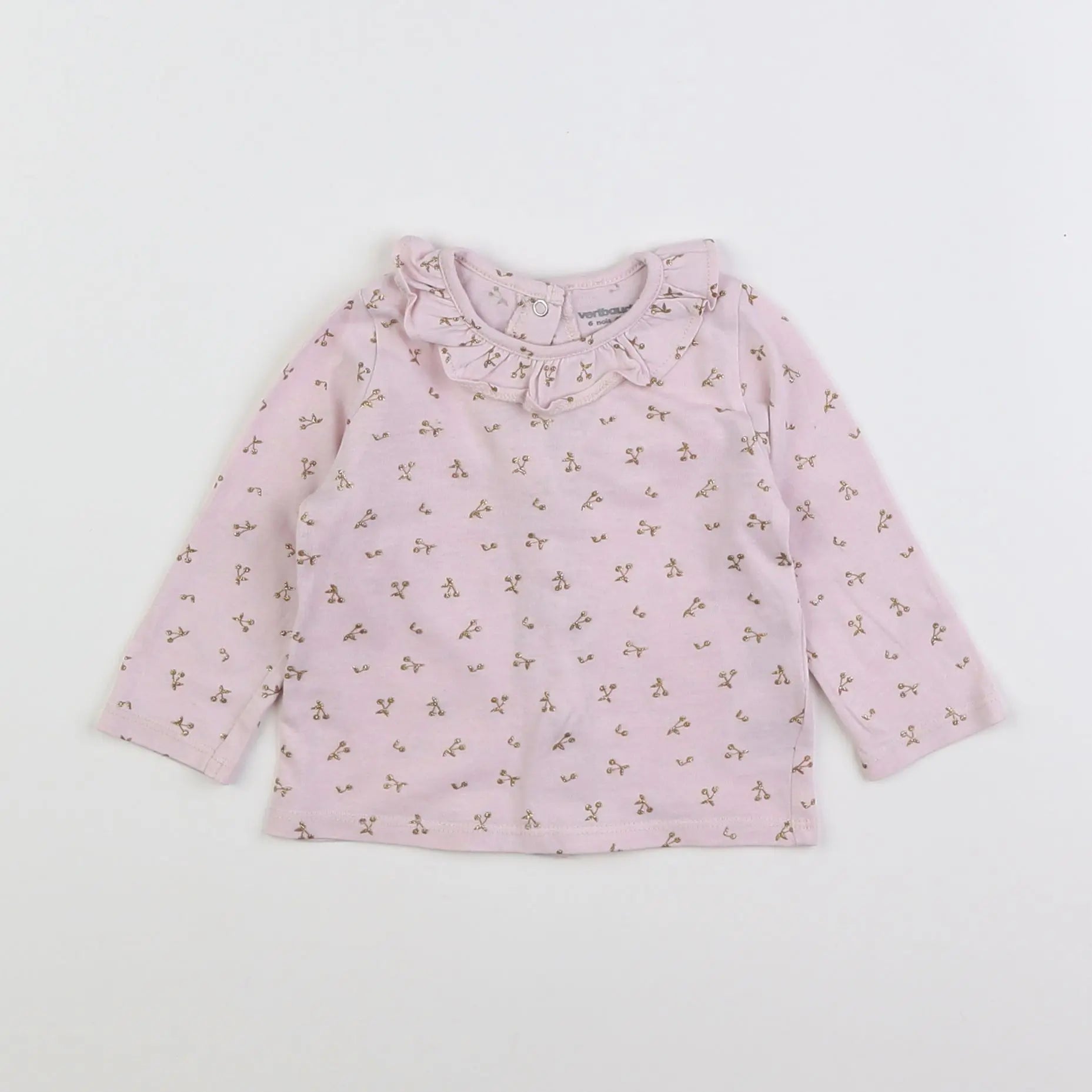 Vertbaudet - tee-shirt rose, or - 6 mois