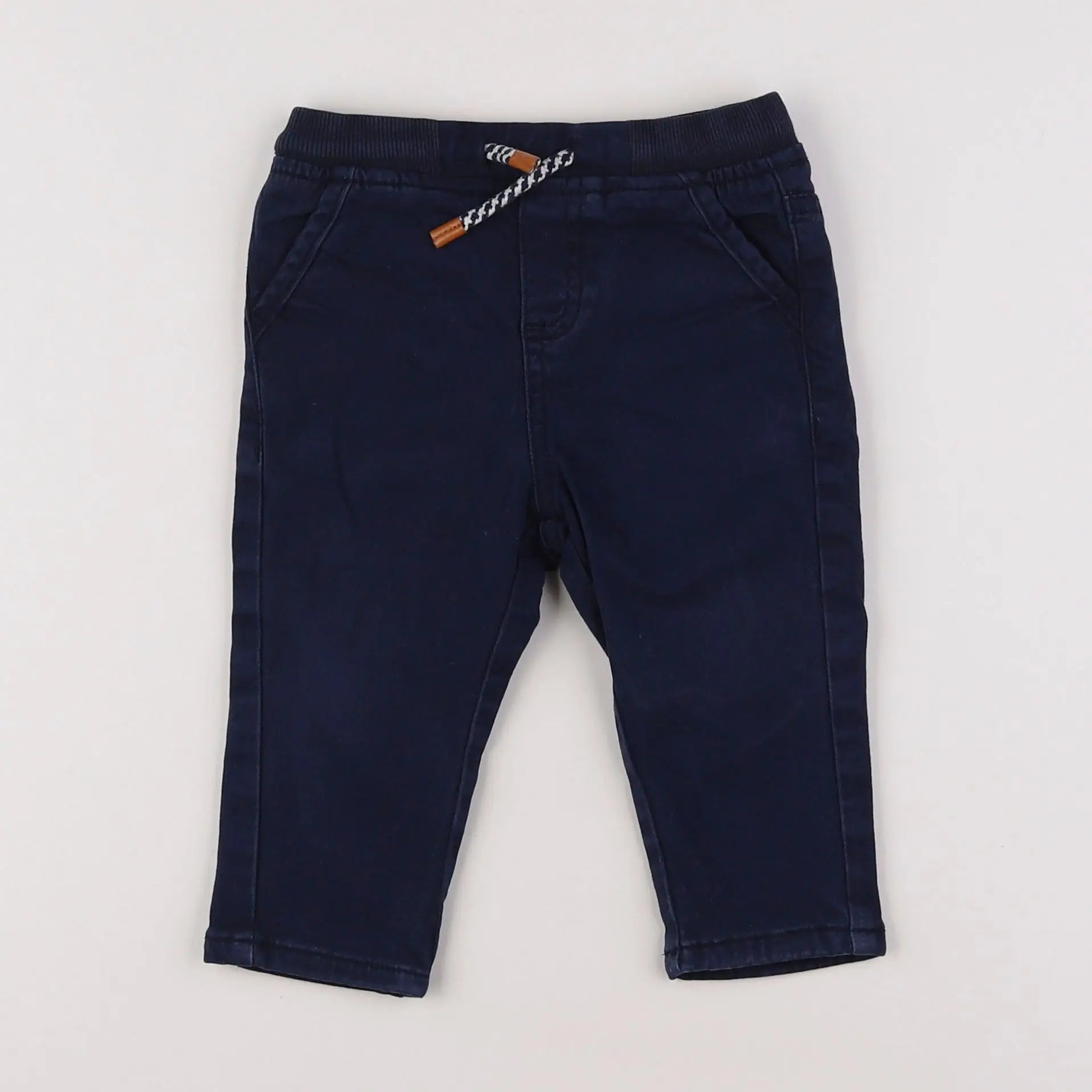 Vertbaudet - pantalon bleu - 12 mois