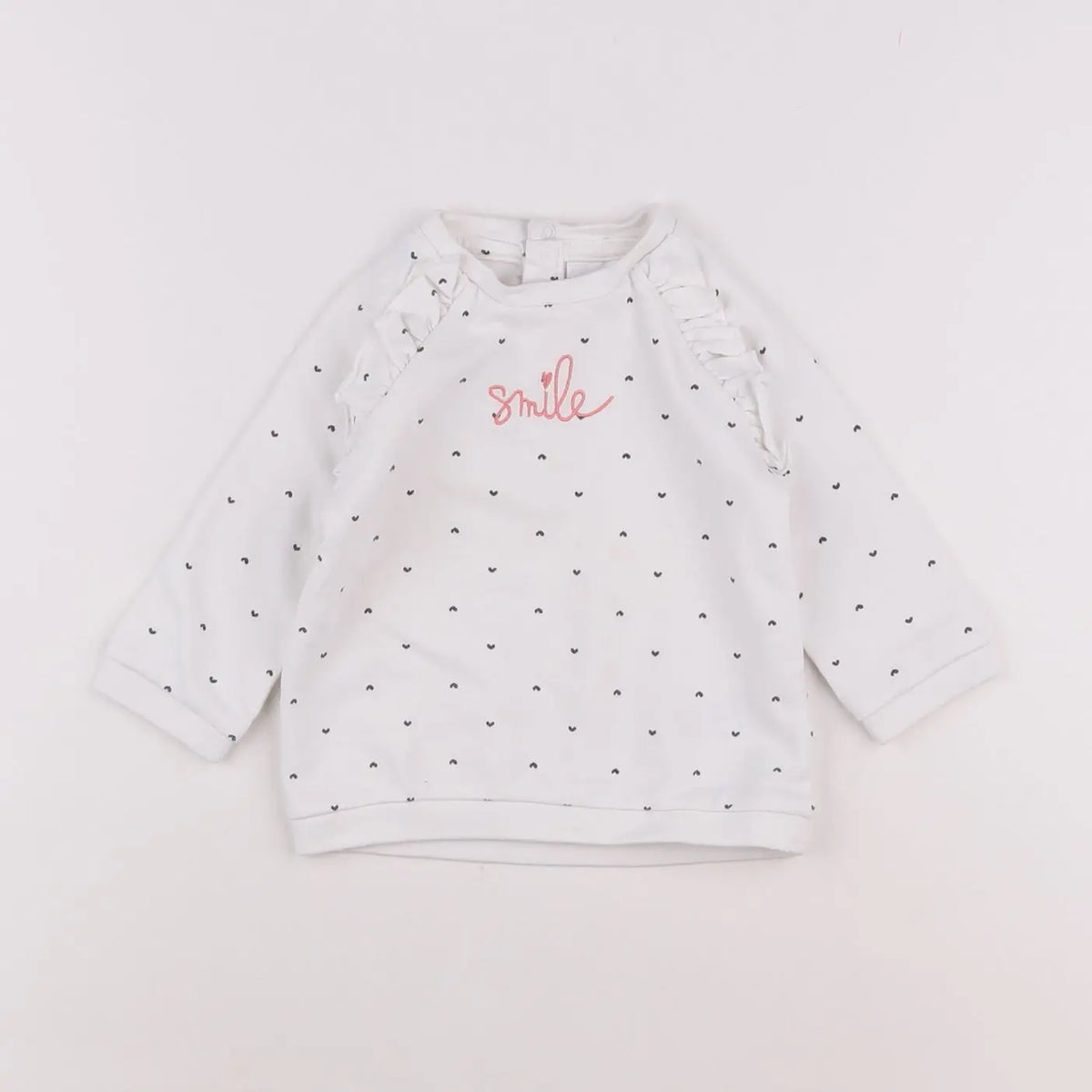Vertbaudet - sweat blanc - 9 mois