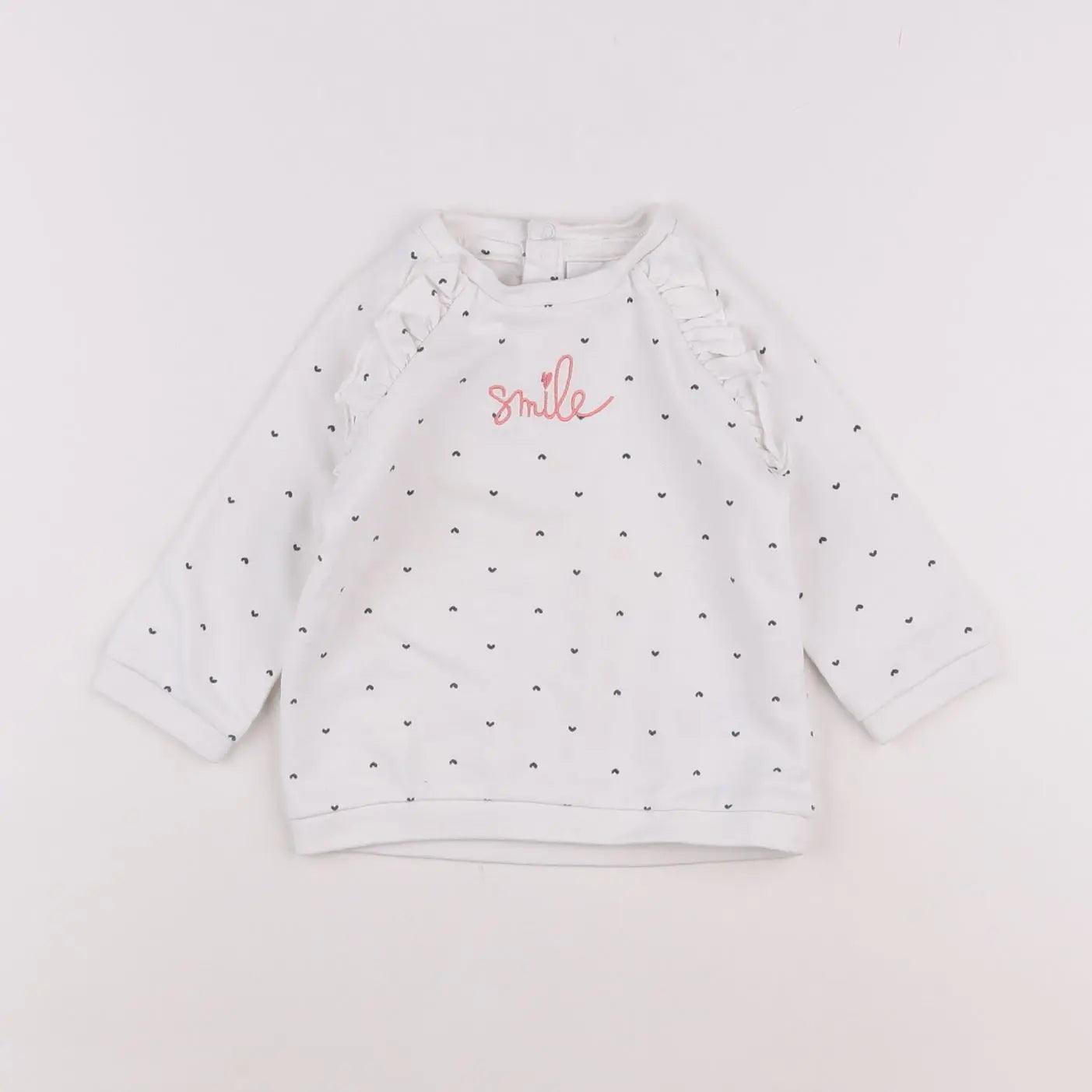 Vertbaudet - sweat blanc - 9 mois