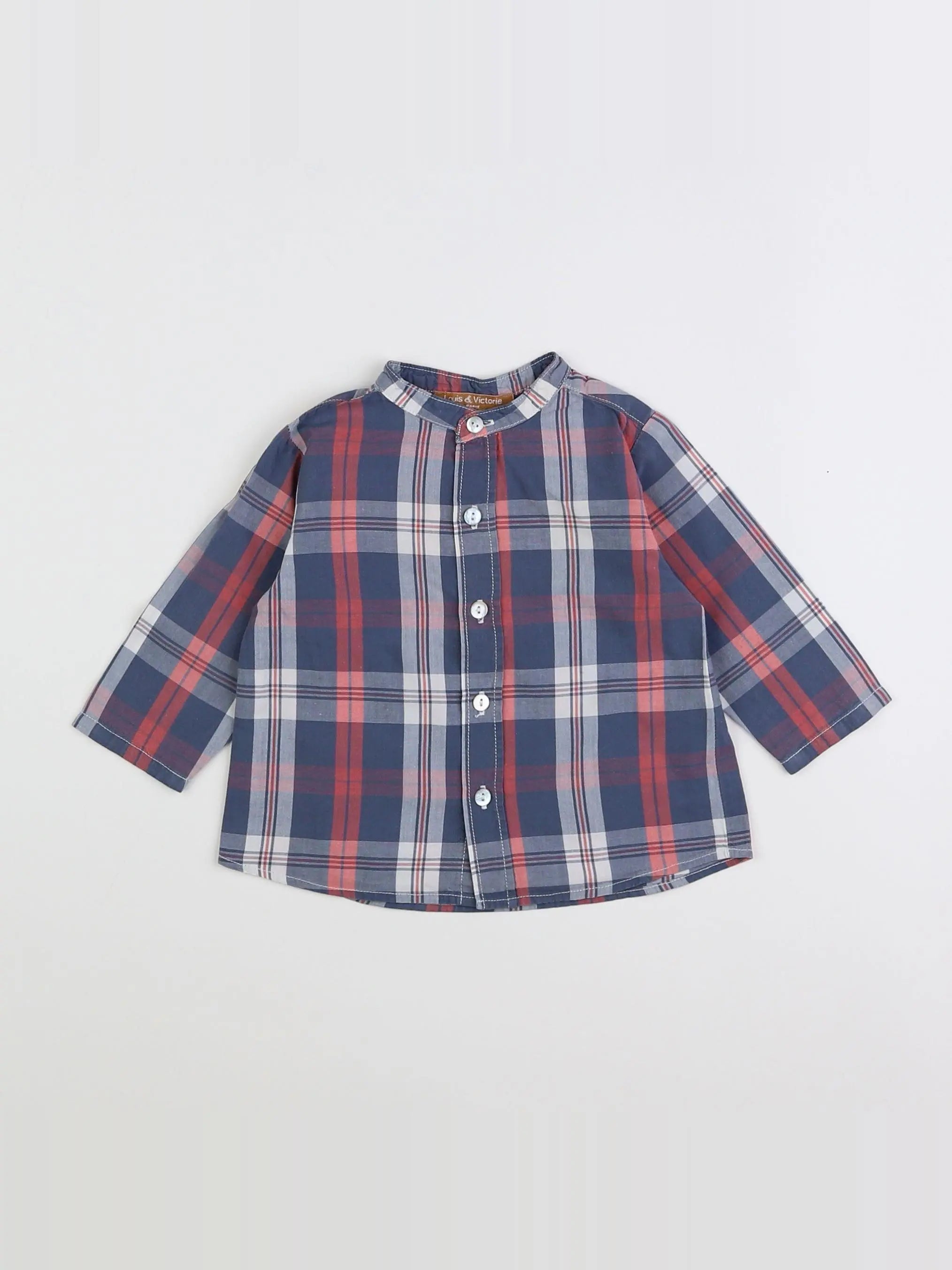 Louis et Victorie - chemise bleu - 6 mois