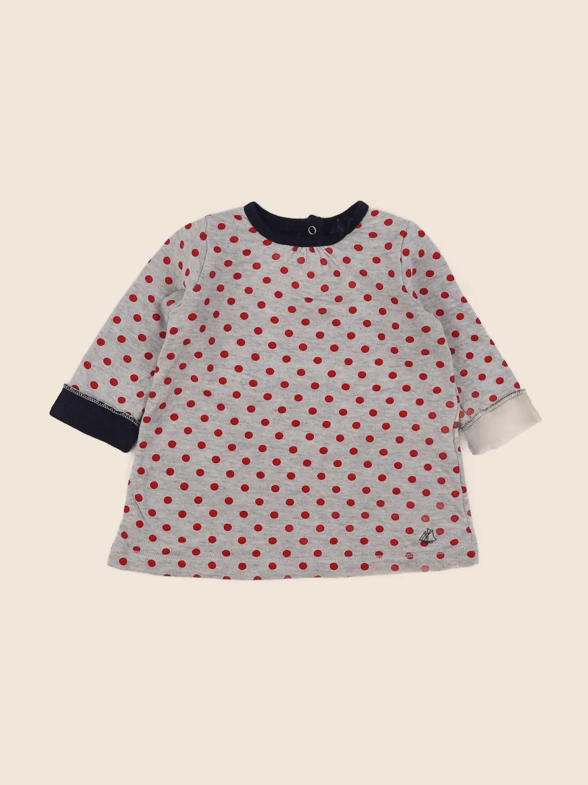 Petit Bateau - robe gris - 6 mois
