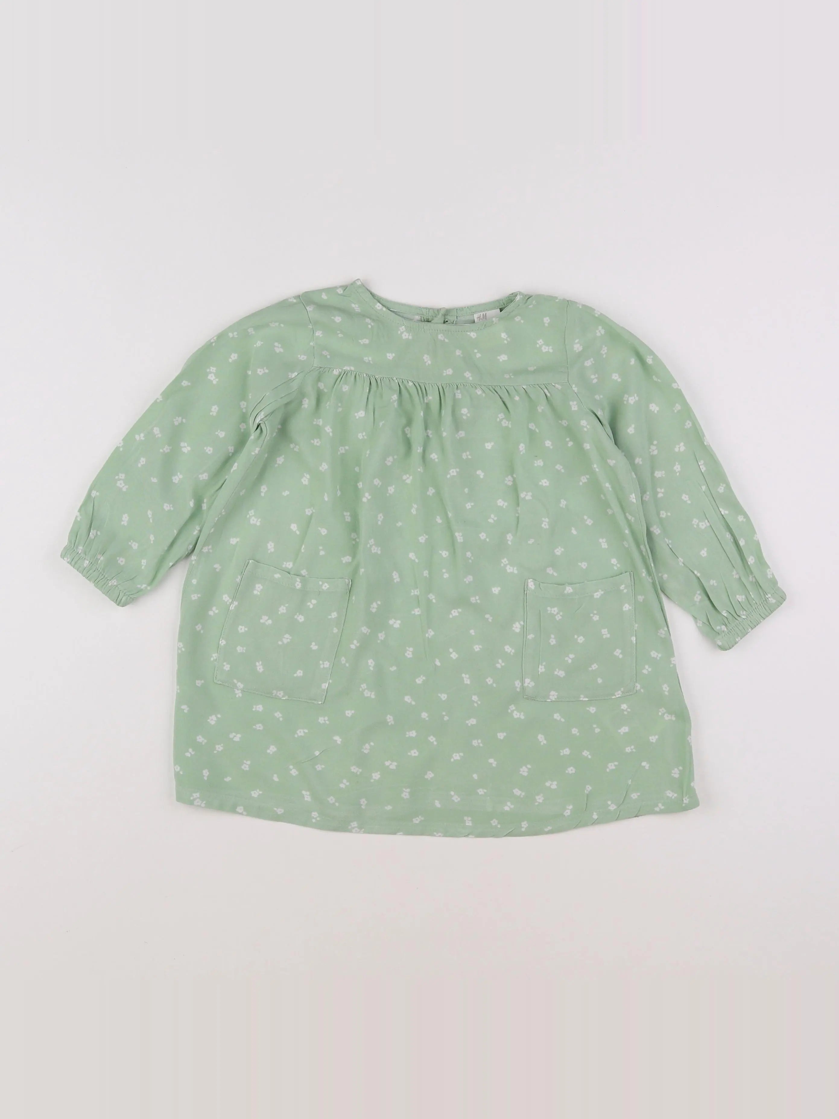 H&M - robe vert - 12/18 mois
