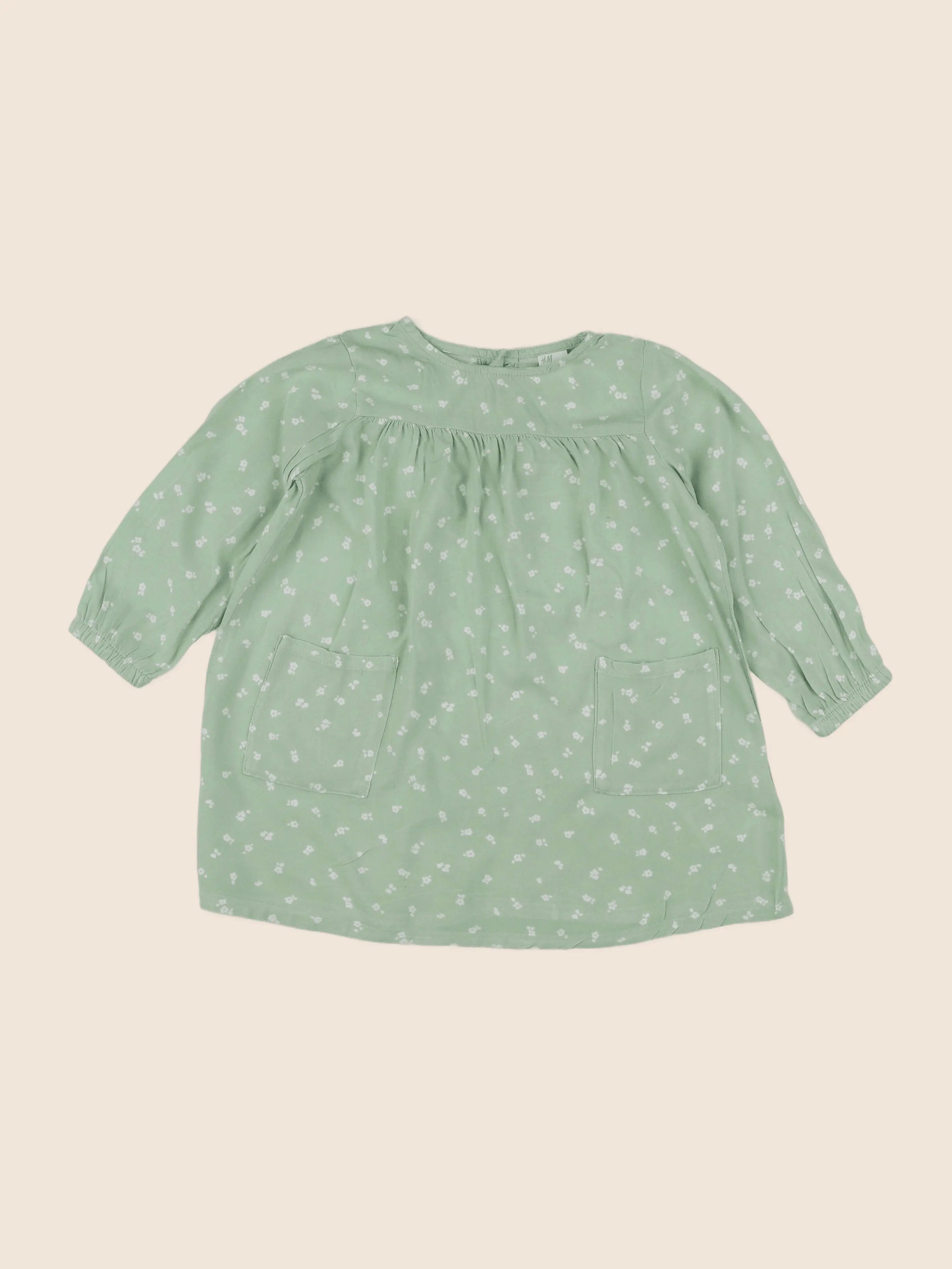 H&M - robe vert - 12/18 mois