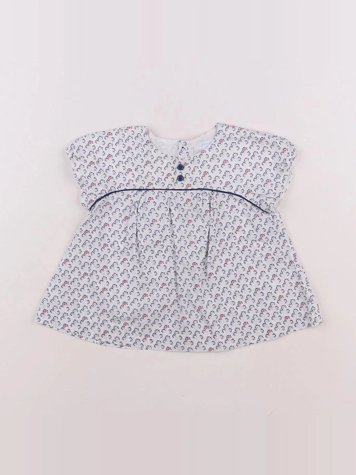 Jacadi - blouse bleu, blanc - 12 mois