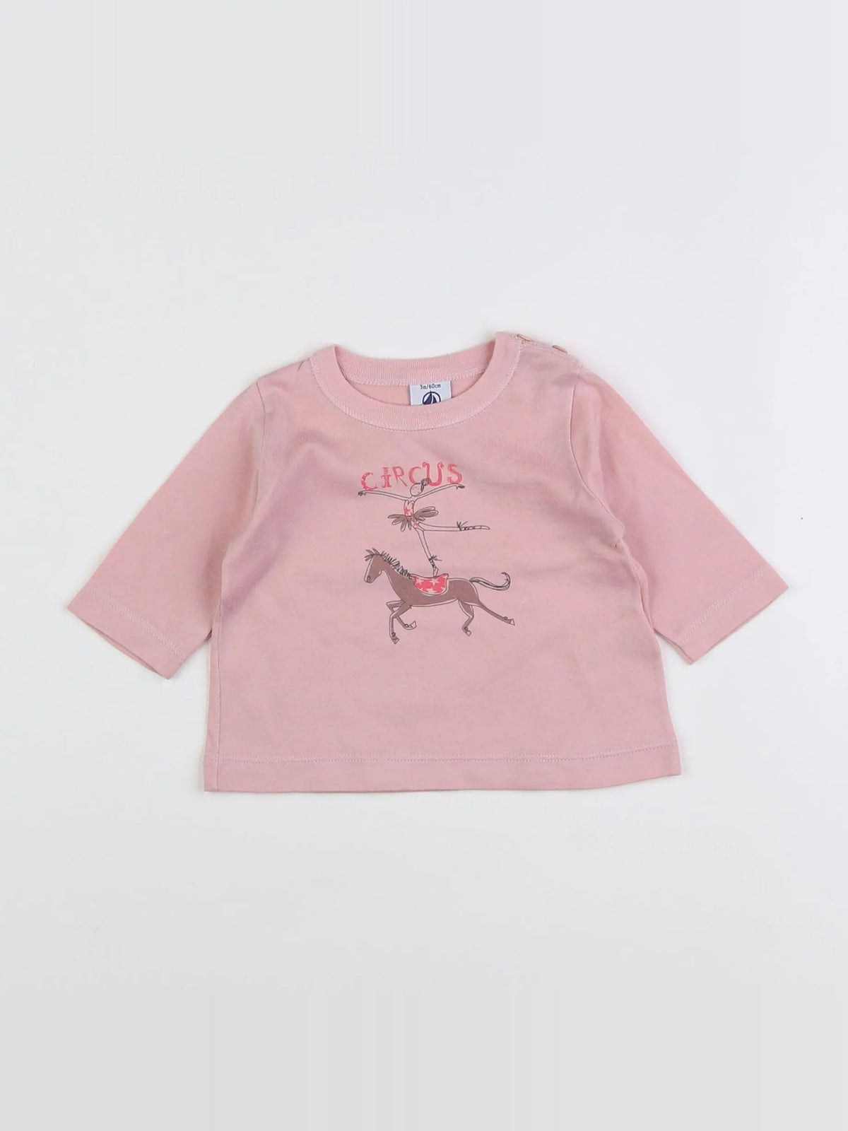 Petit Bateau - tee-shirt rose - 3 mois