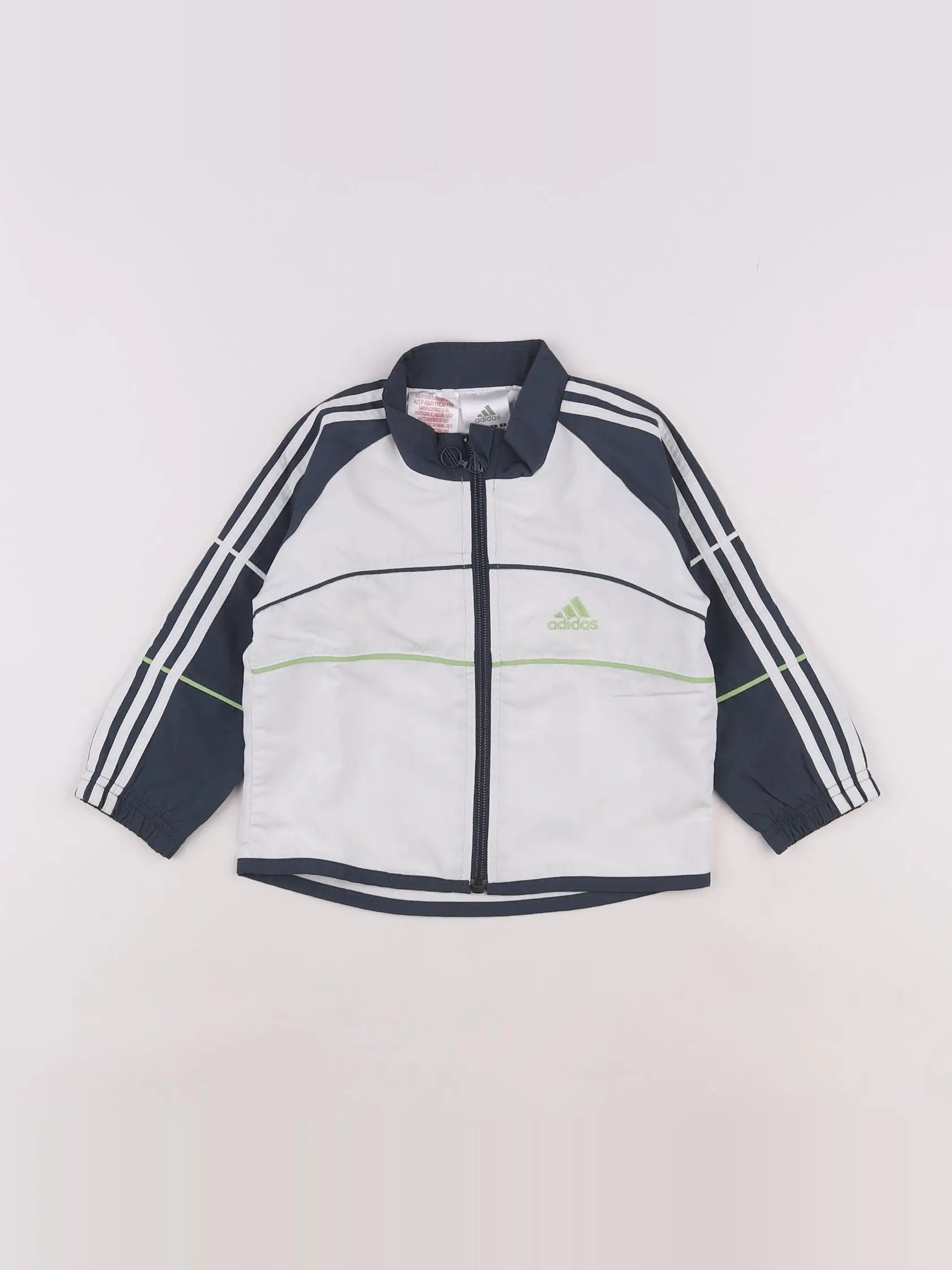 Adidas - sweat blanc, gris - 18 mois