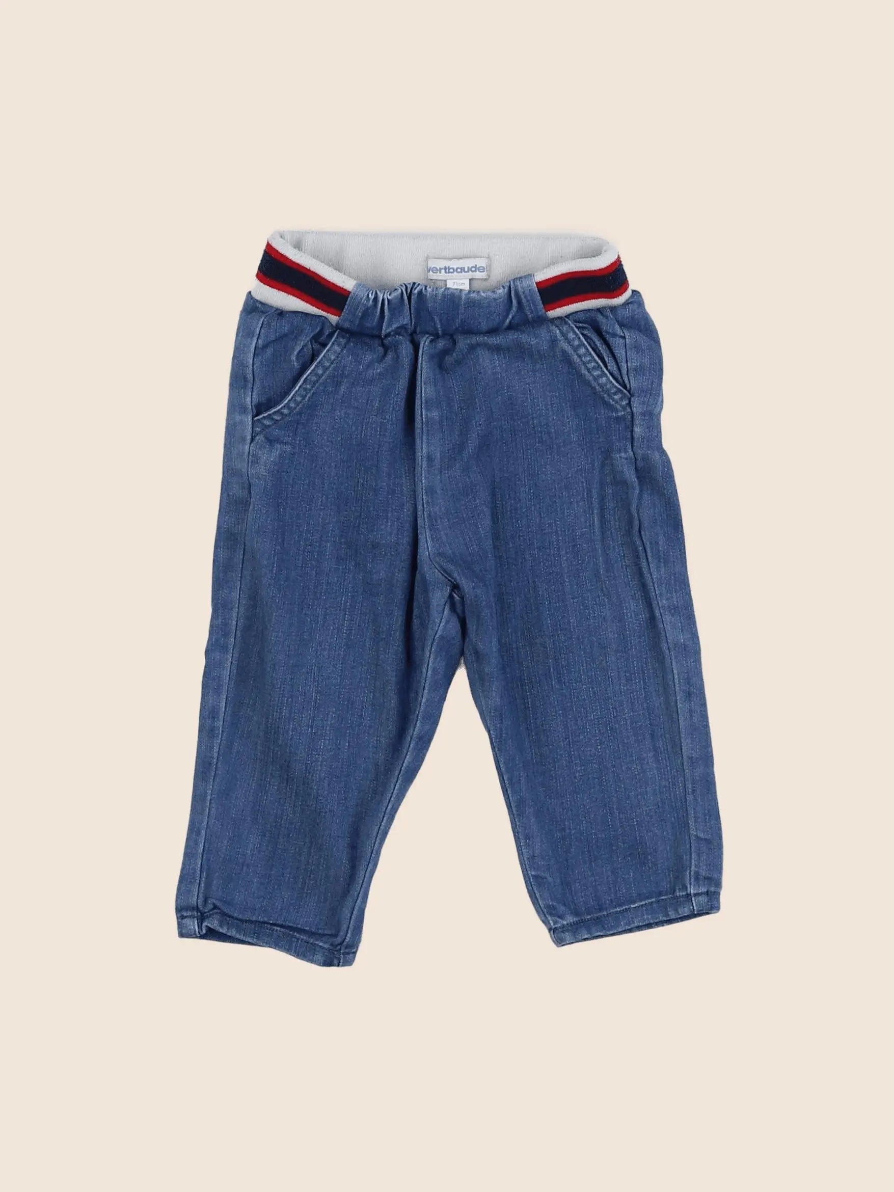 Vertbaudet - jean bleu - 9 mois