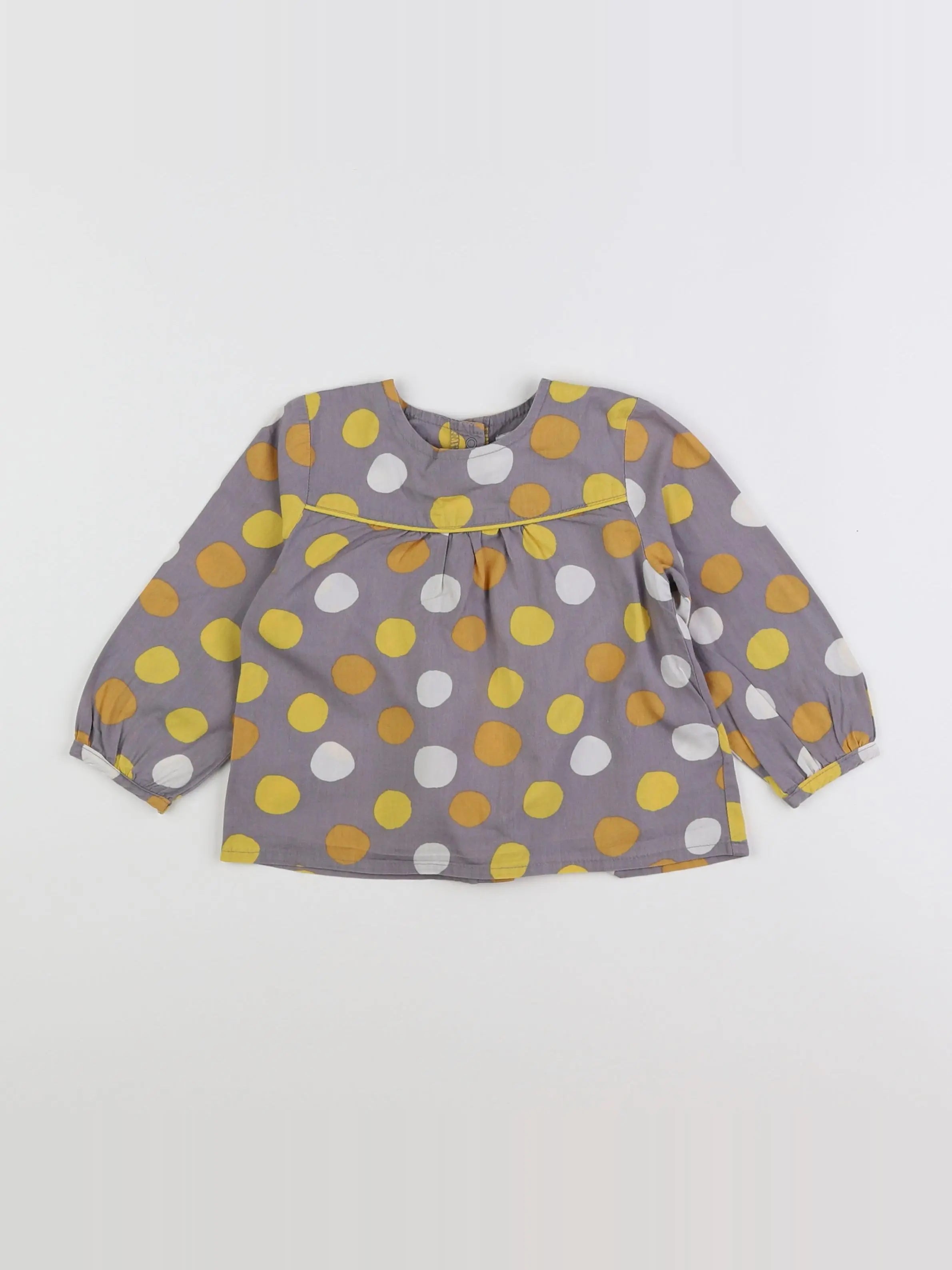 Vertbaudet - blouse gris, jaune - 2 ans