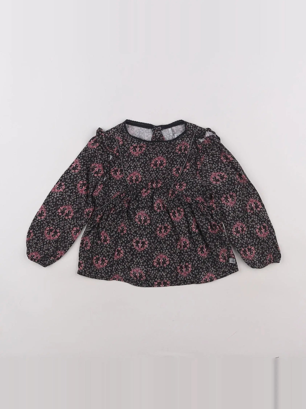 IKKS - blouse noir, rose - 2 ans