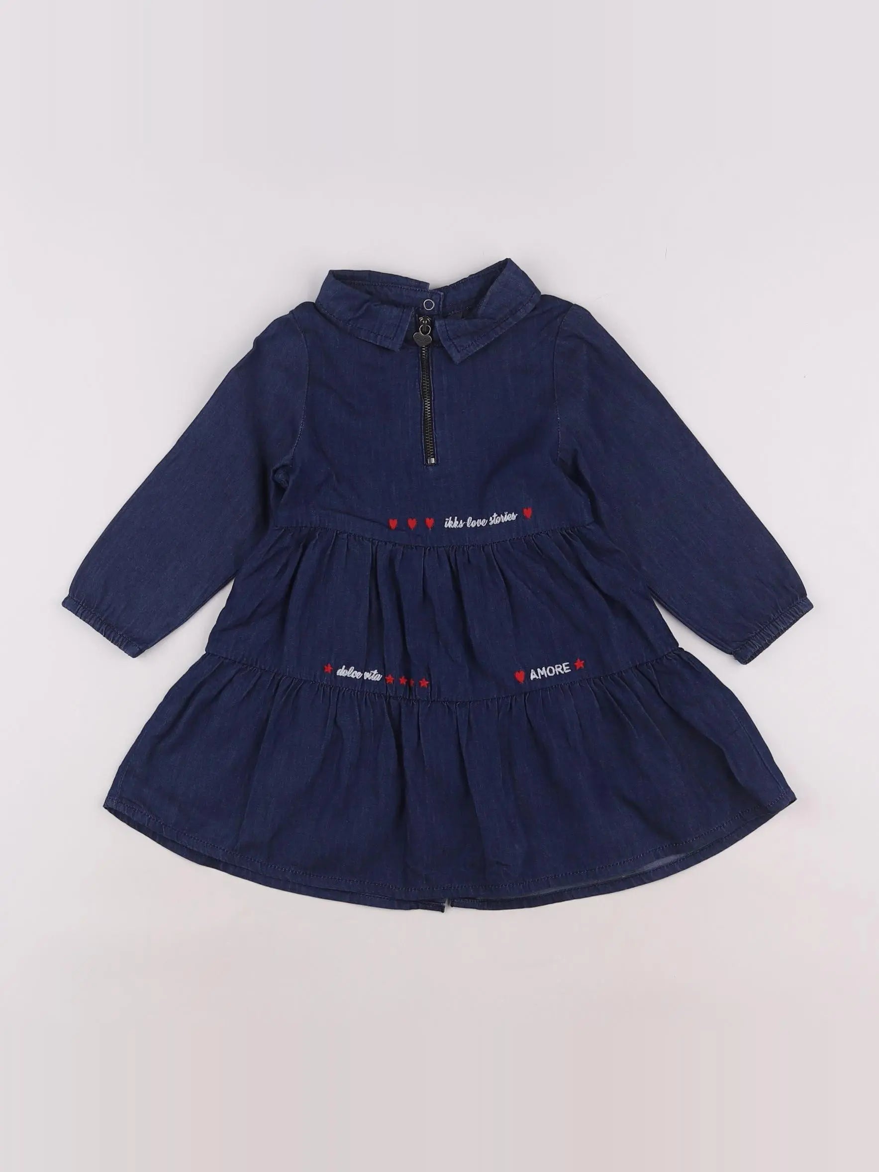 IKKS - robe bleu - 2 ans