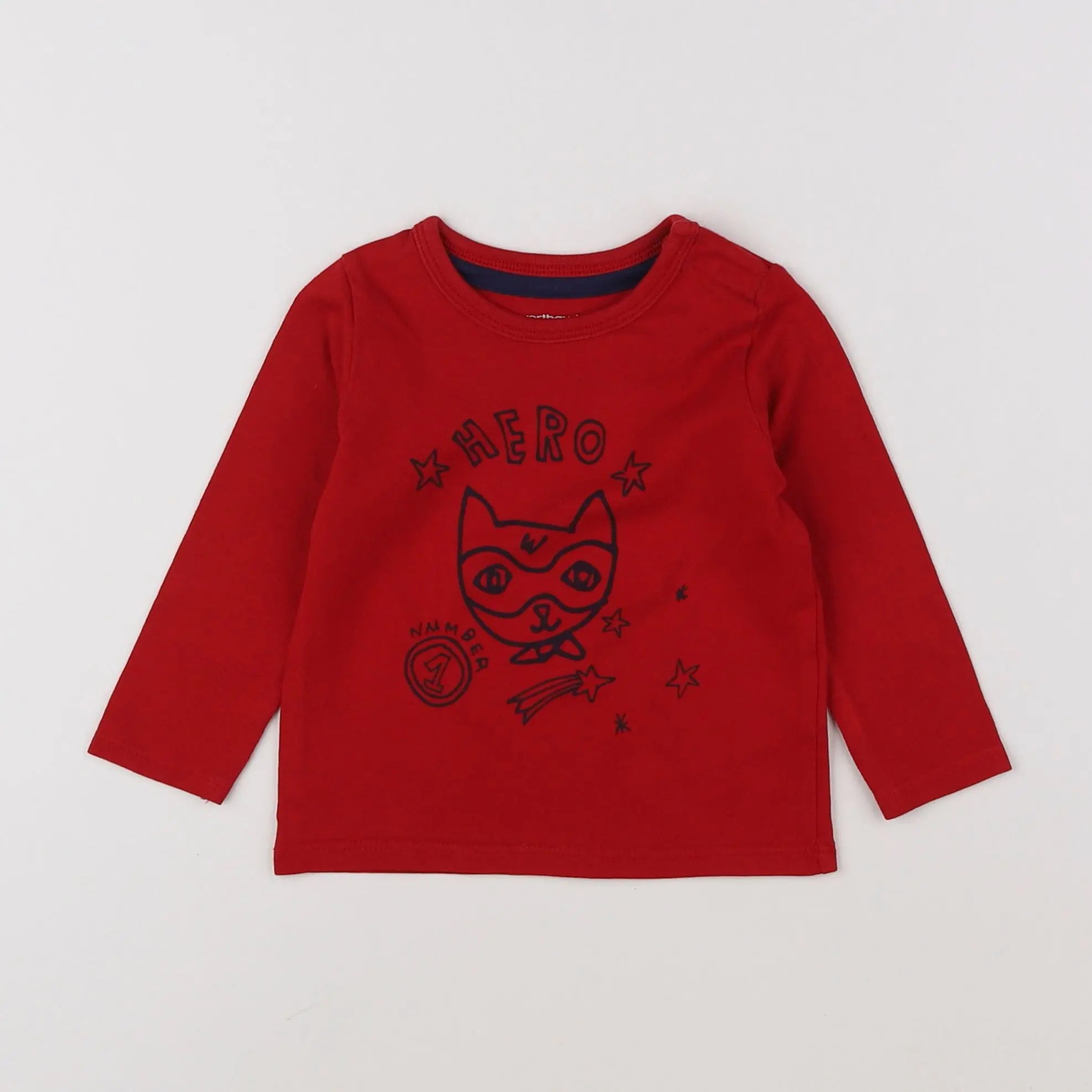 Vertbaudet - tee-shirt rouge - 9 mois